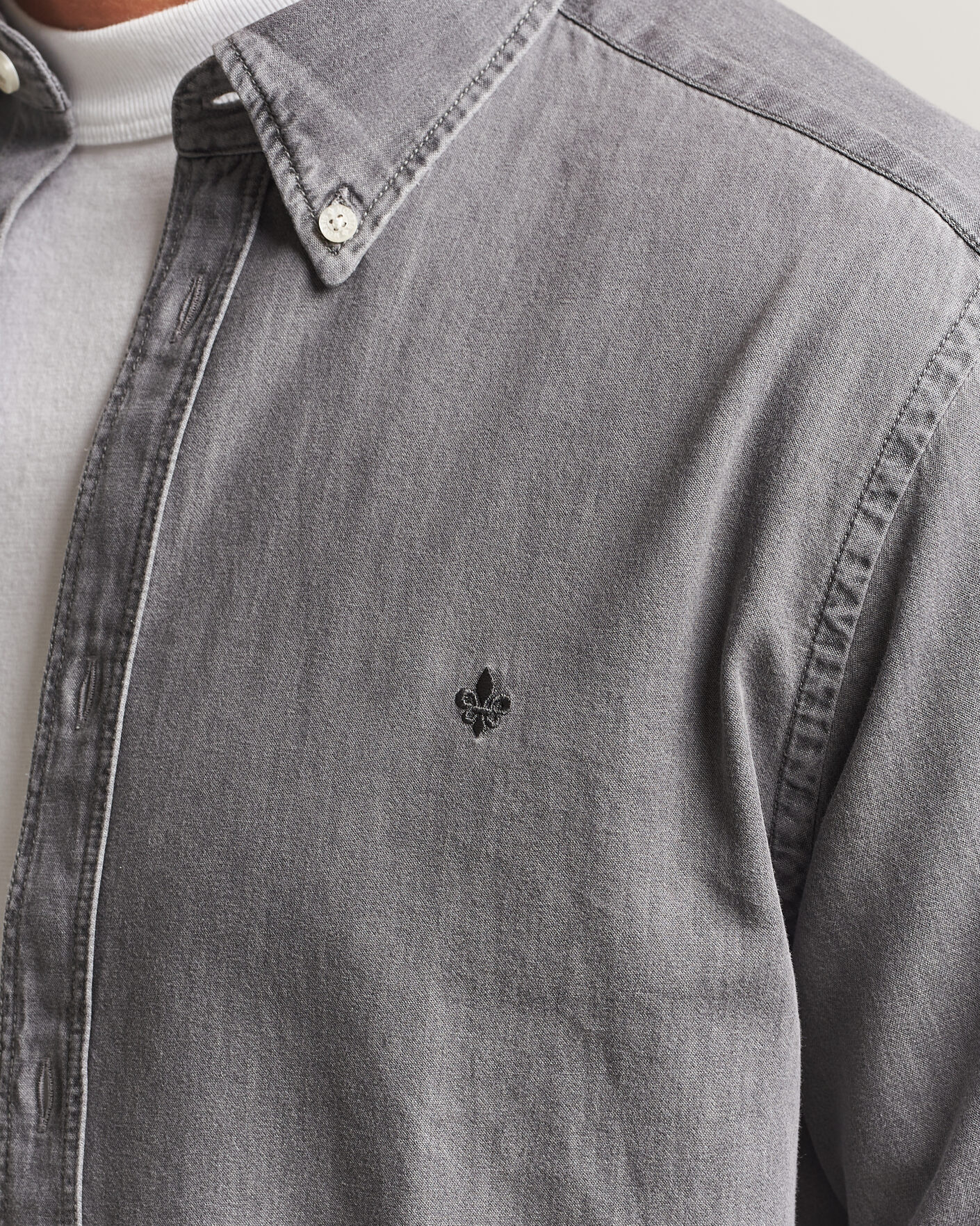 Men | Shirts | Morris | Light Denim Shirt Grey
