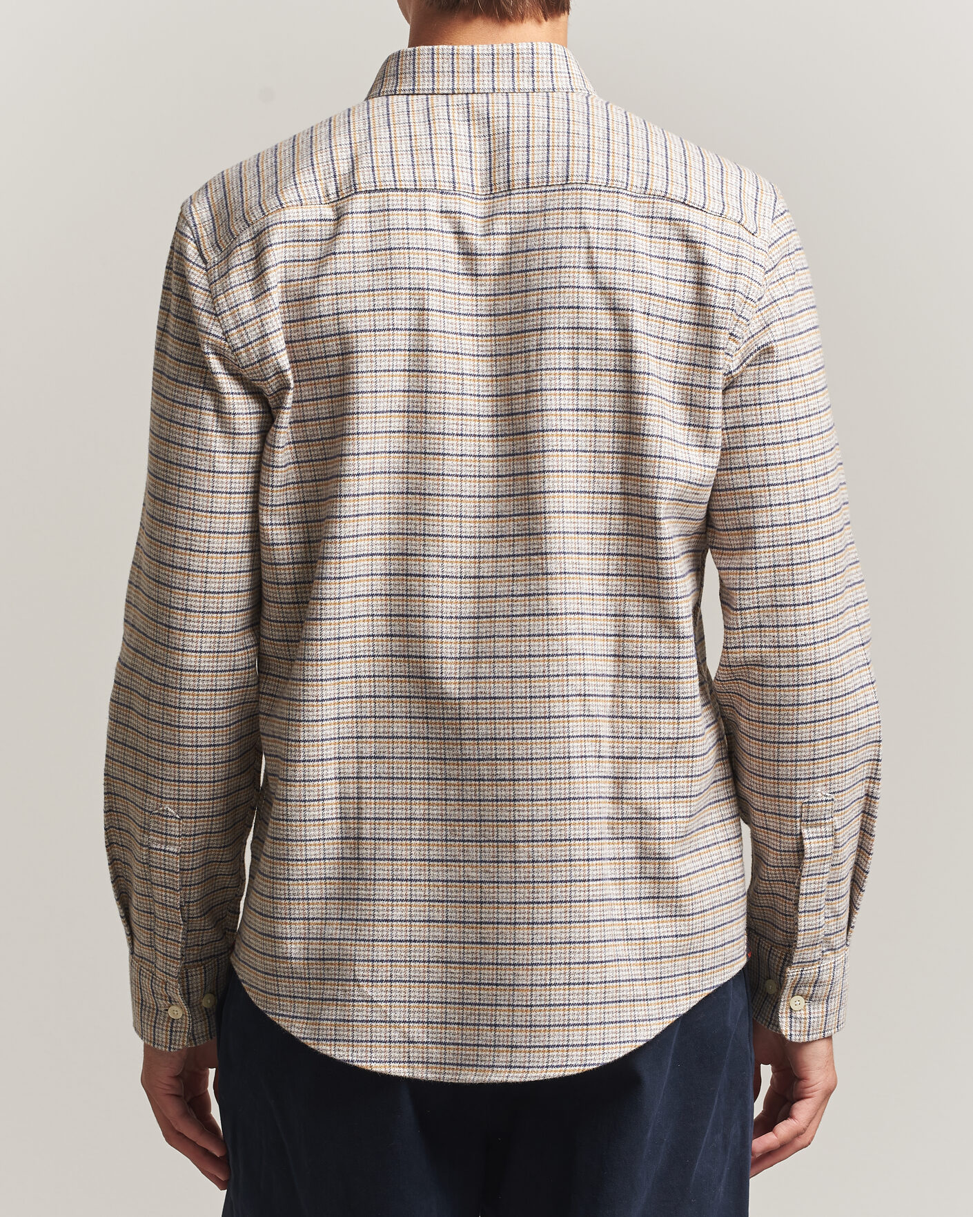 Men | Shirts | Morris | Flannel Mouliné Shirt Khaki