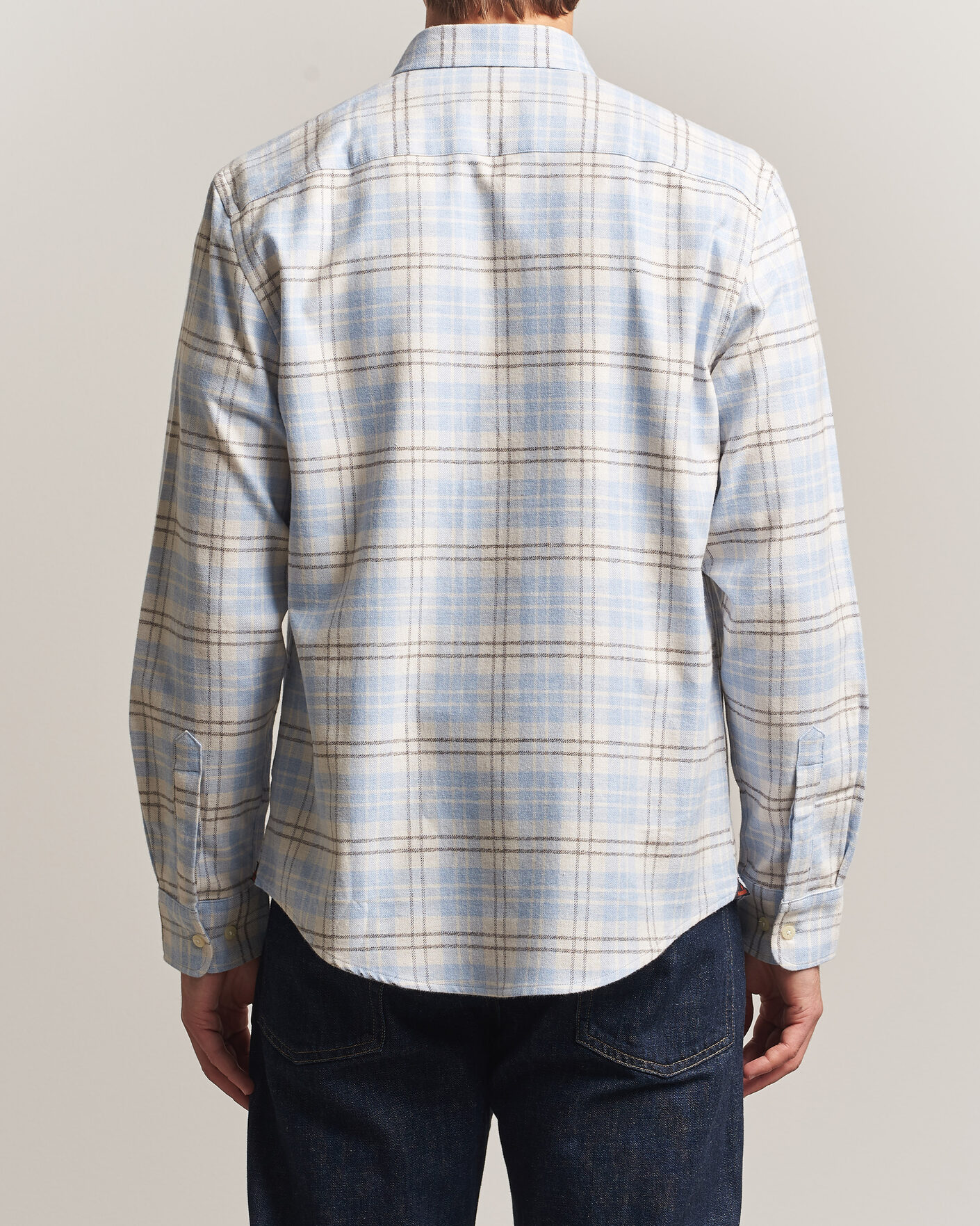 Men | Shirts | Morris | Flannel Mouliné Shirt Light Blue