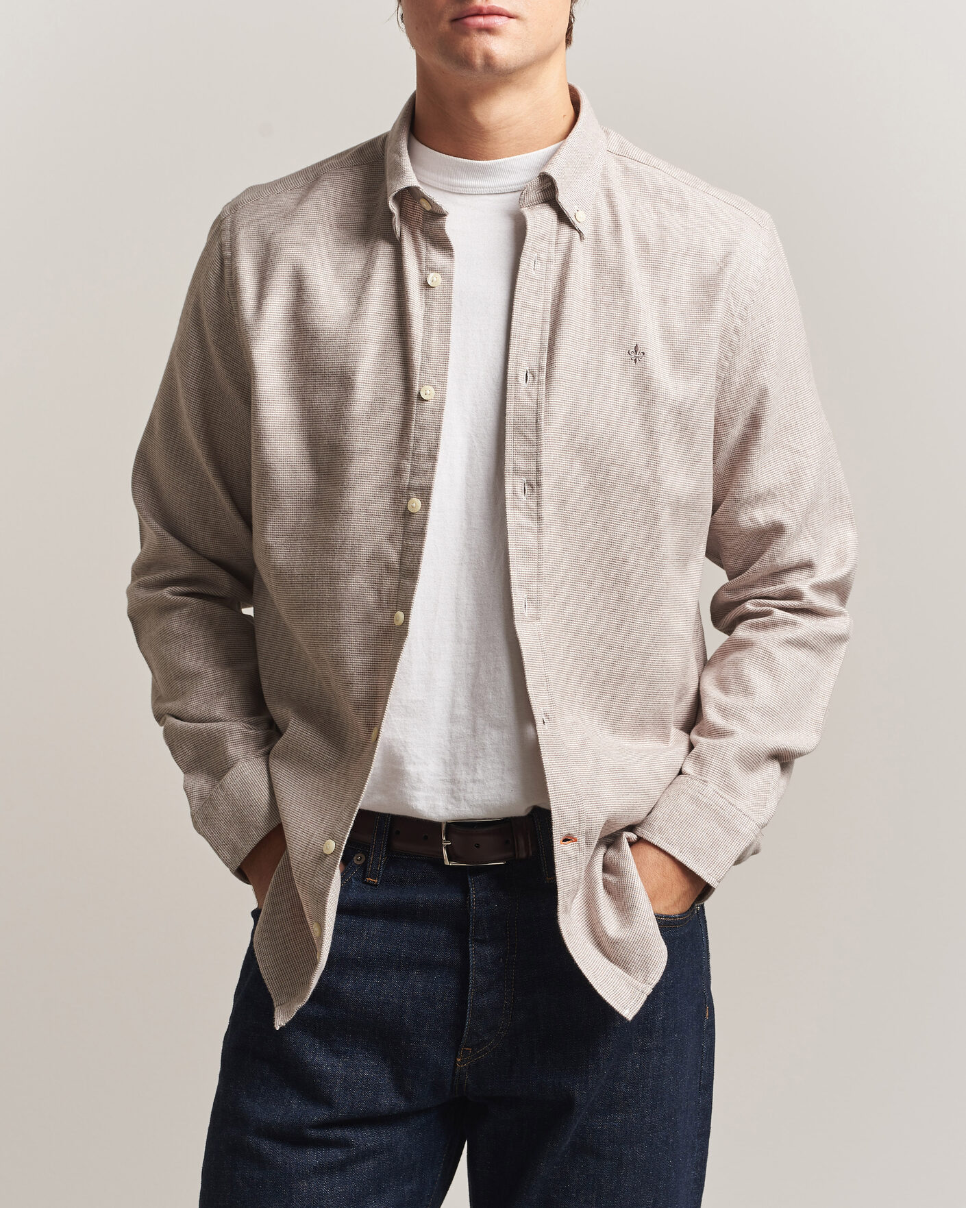 Men | Shirts | Morris | Flannel Check Shirt Khaki