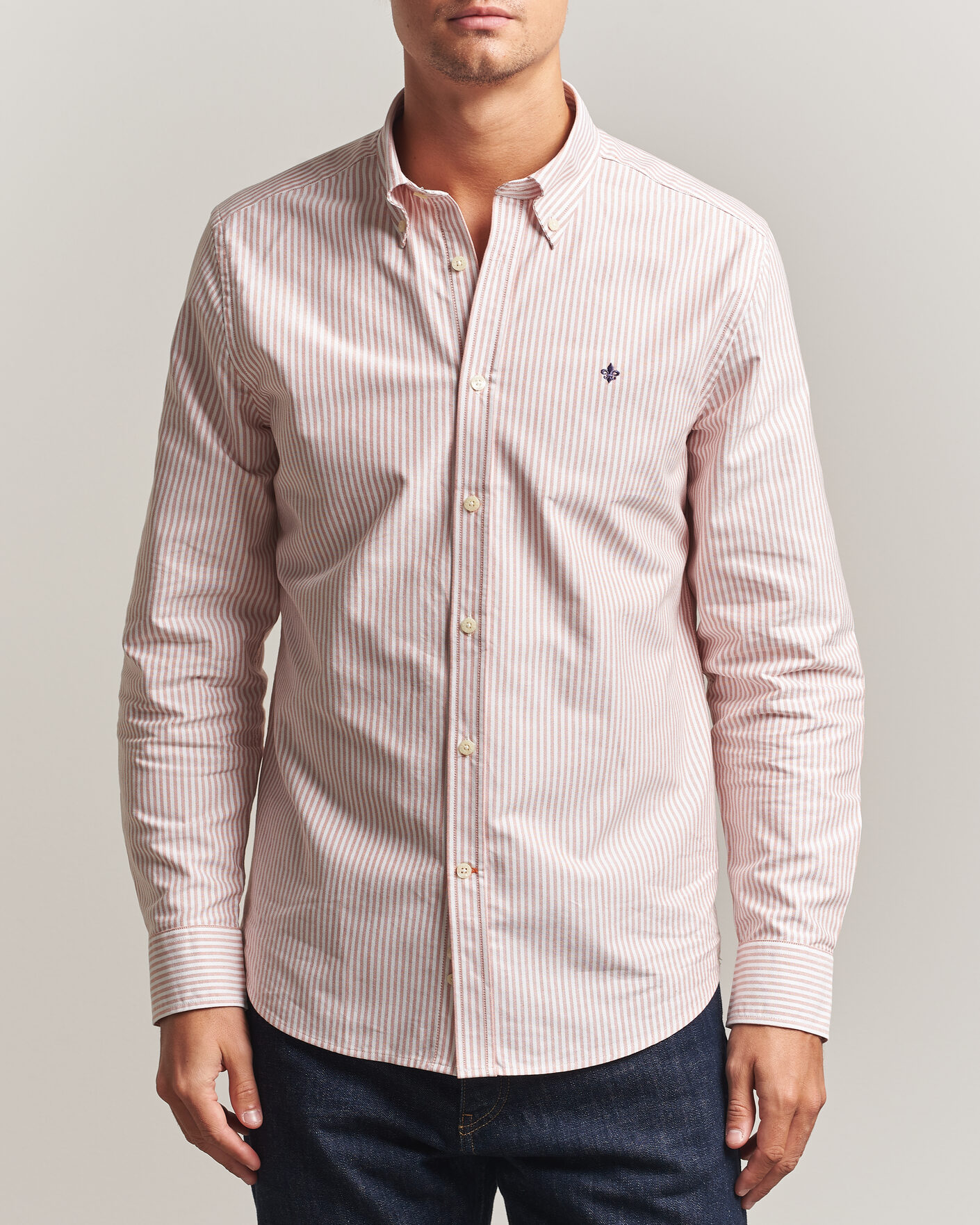 Men | Shirts | Morris | Douglas Oxford Stripe Shirt Orange
