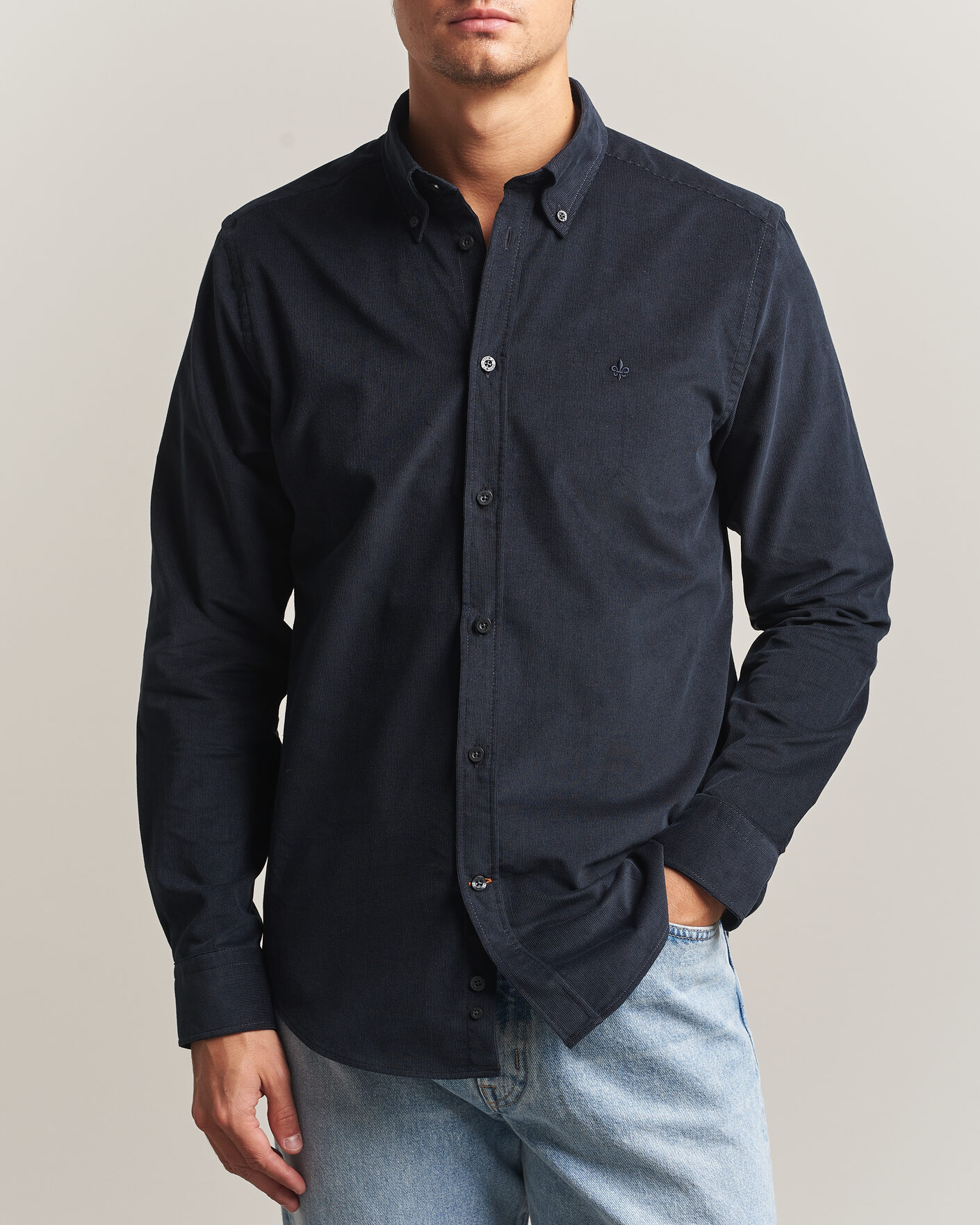 Men | Shirts | Morris | Douglas Cord Shirt Blue
