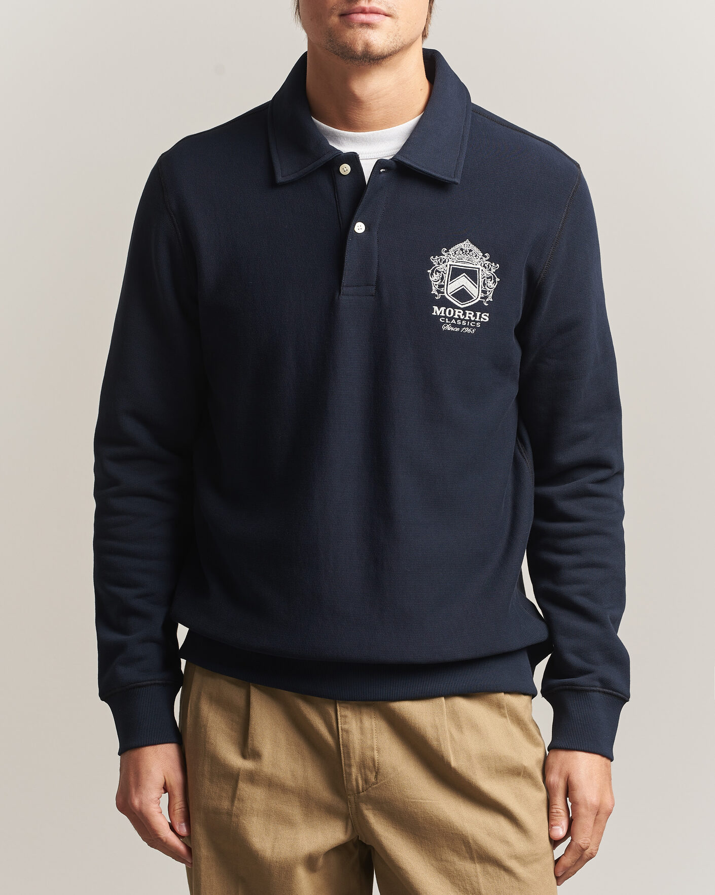 Men | Sweaters & Knitwear | Morris | Winston Polo Sweatshirt Old Blue