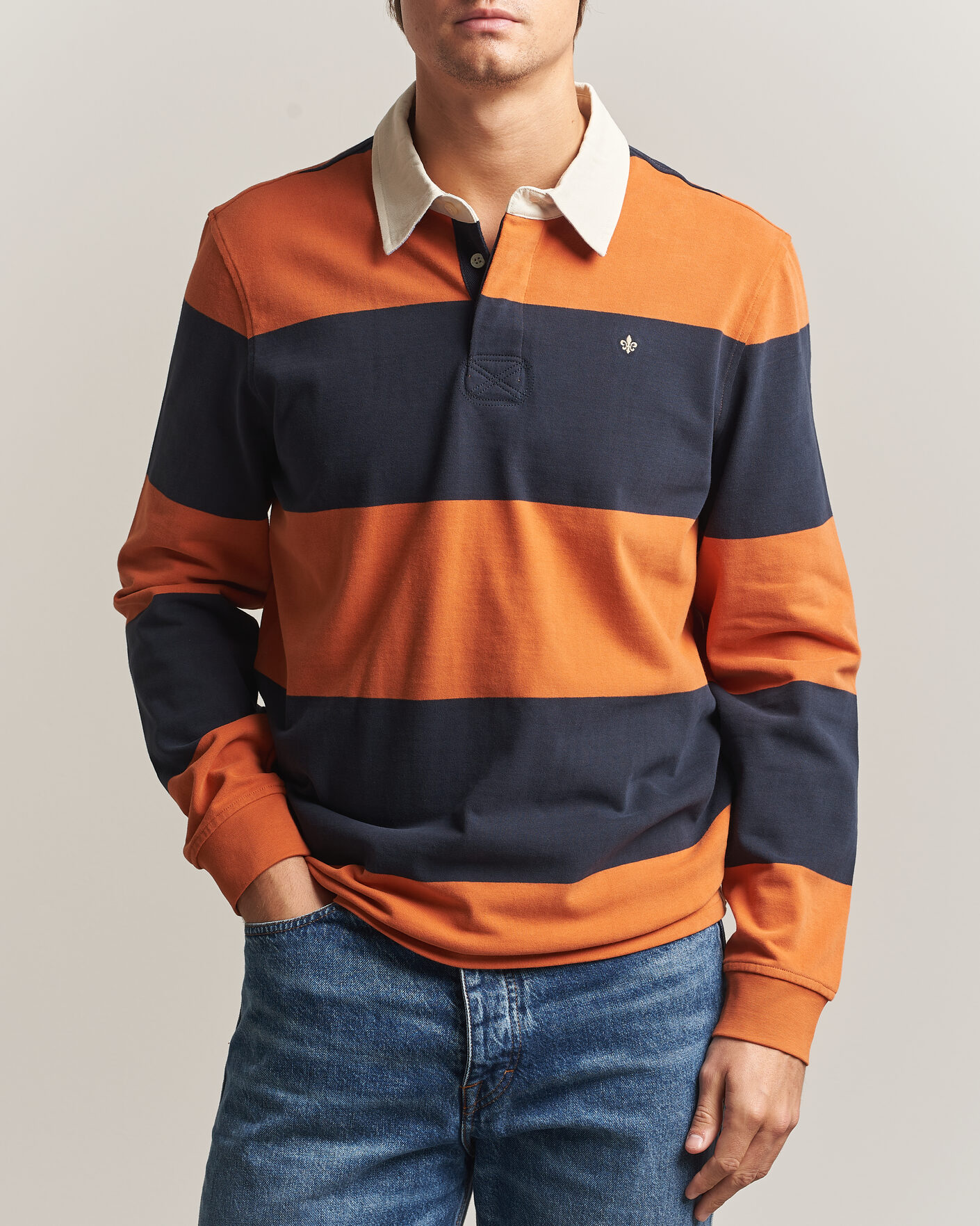 Men | Sweaters & Knitwear | Morris | Graham Rugger Orange