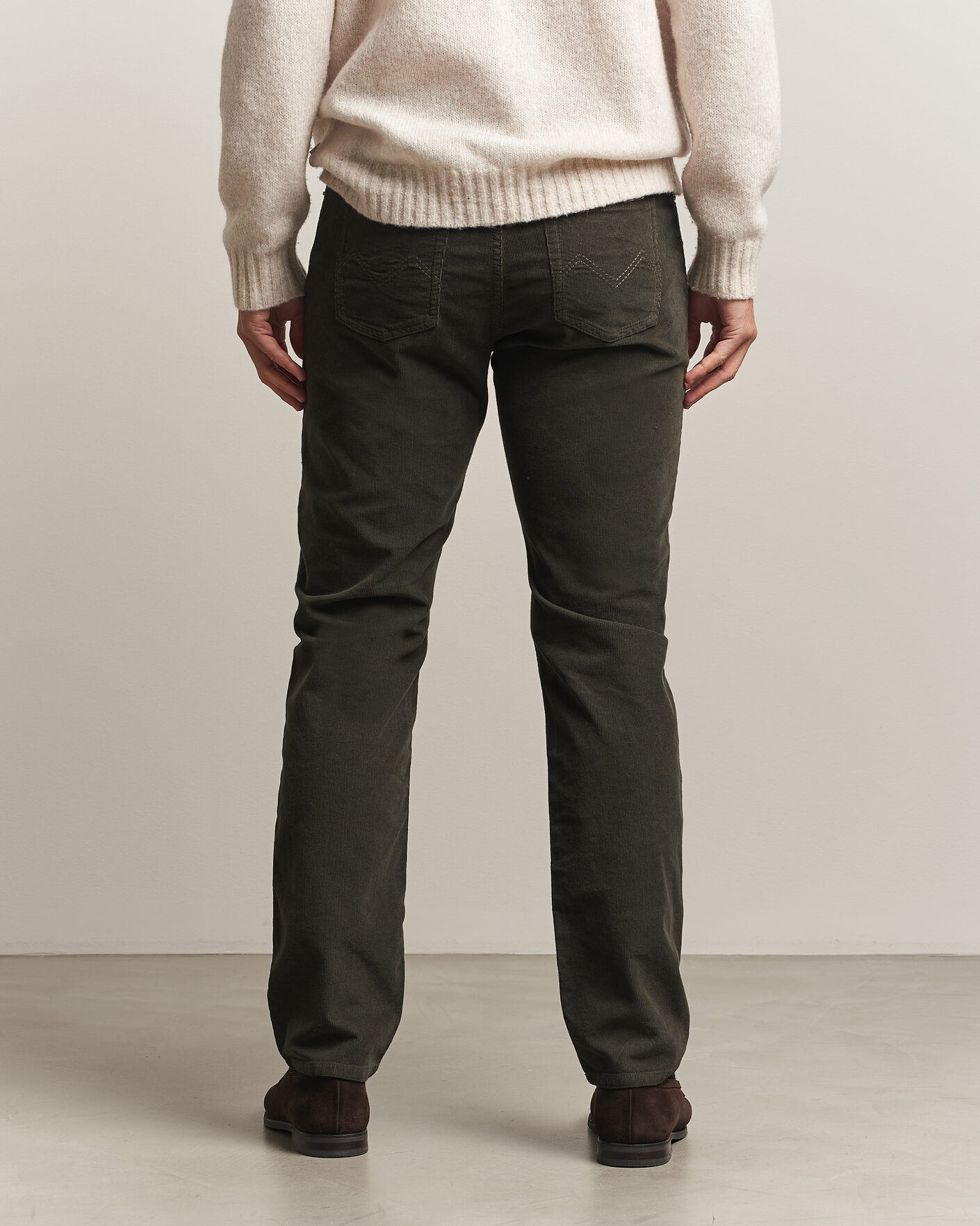 Men | Trousers | Morris | James Cord 5-Pocket Pants Olive