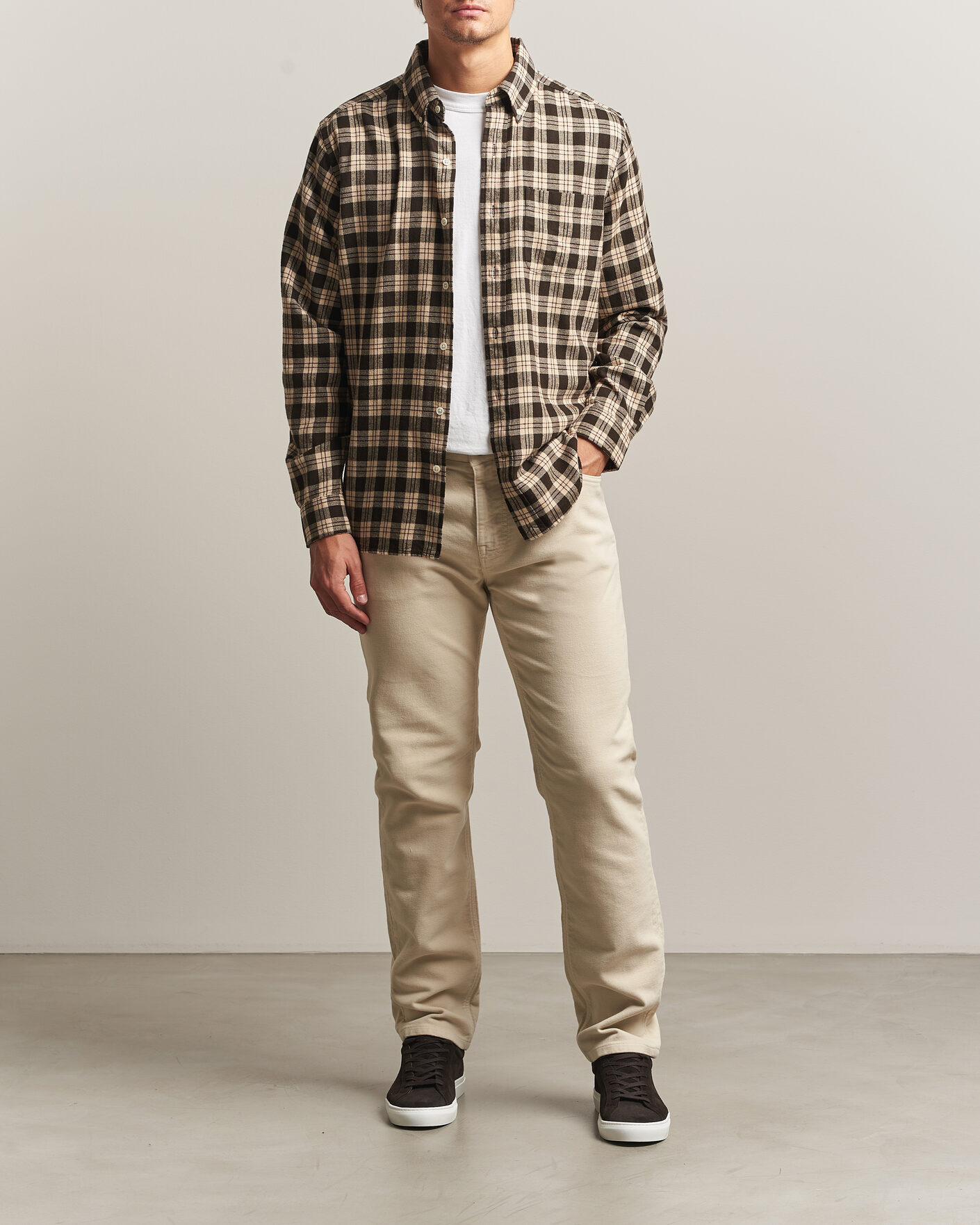 Men | Trousers | Morris | James Winter Twill 5-Pocket Pants Off White