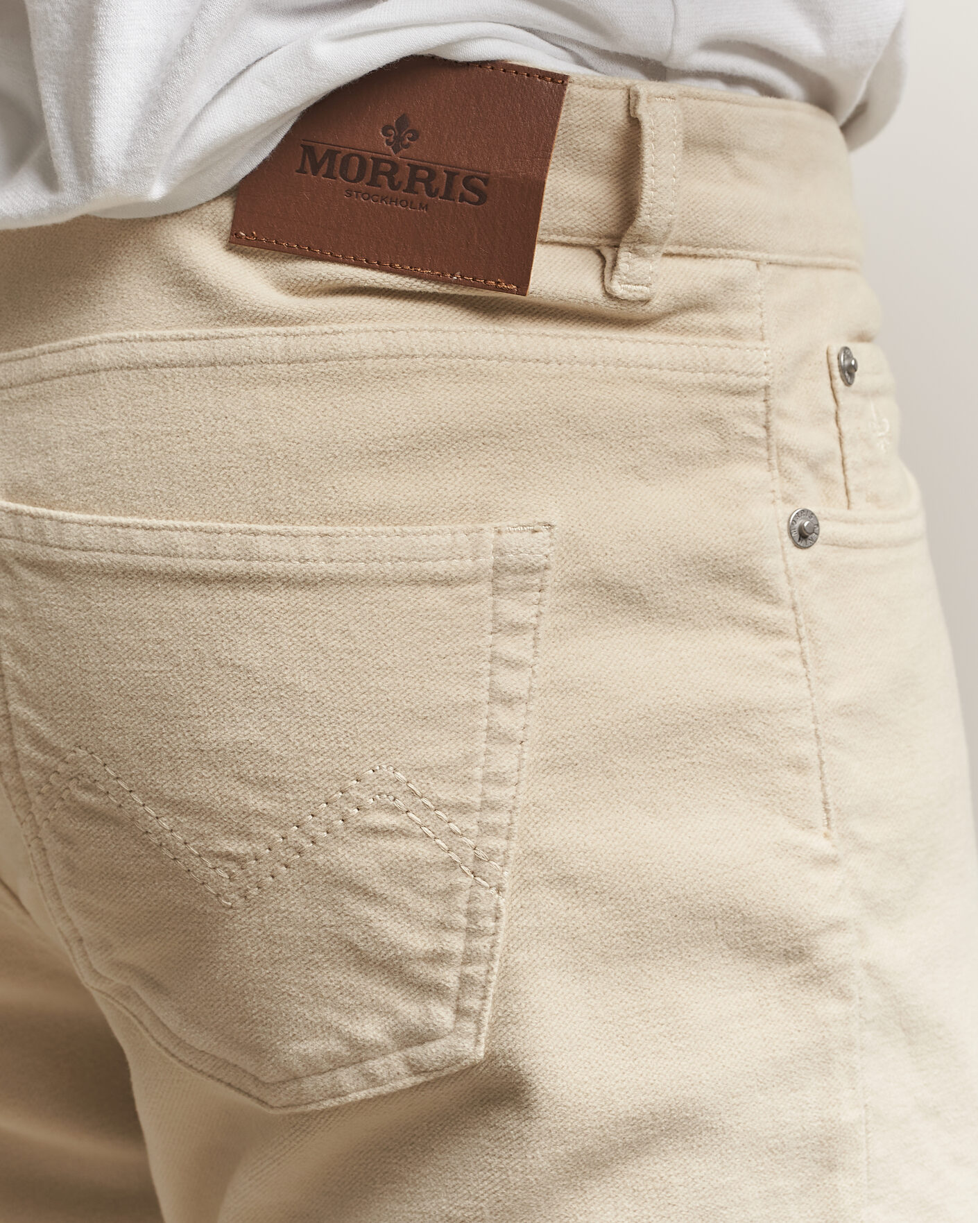 Men | Trousers | Morris | James Winter Twill 5-Pocket Pants Off White