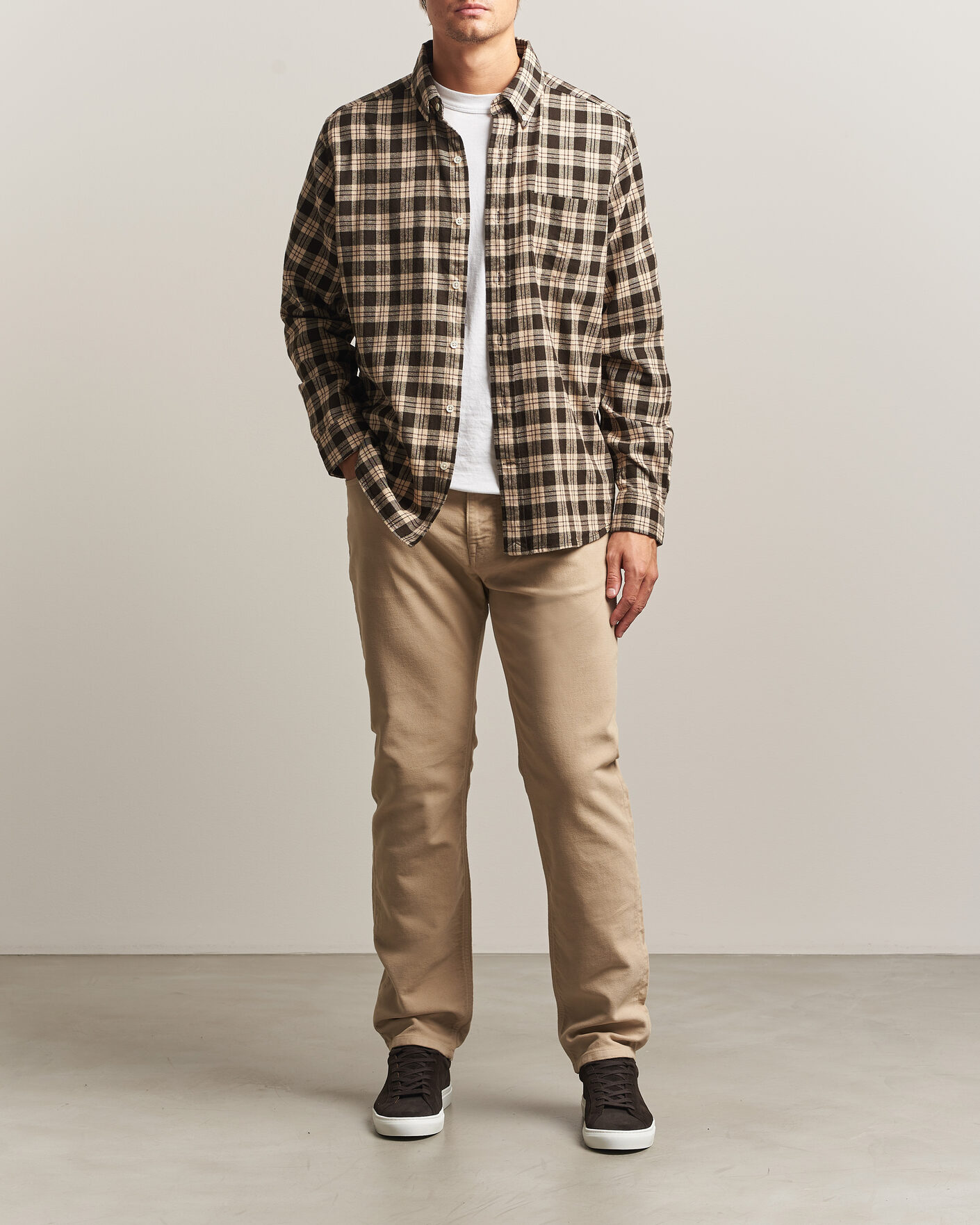 Men | Trousers | Morris | James Winter Twill 5-Pocket Pants Khaki
