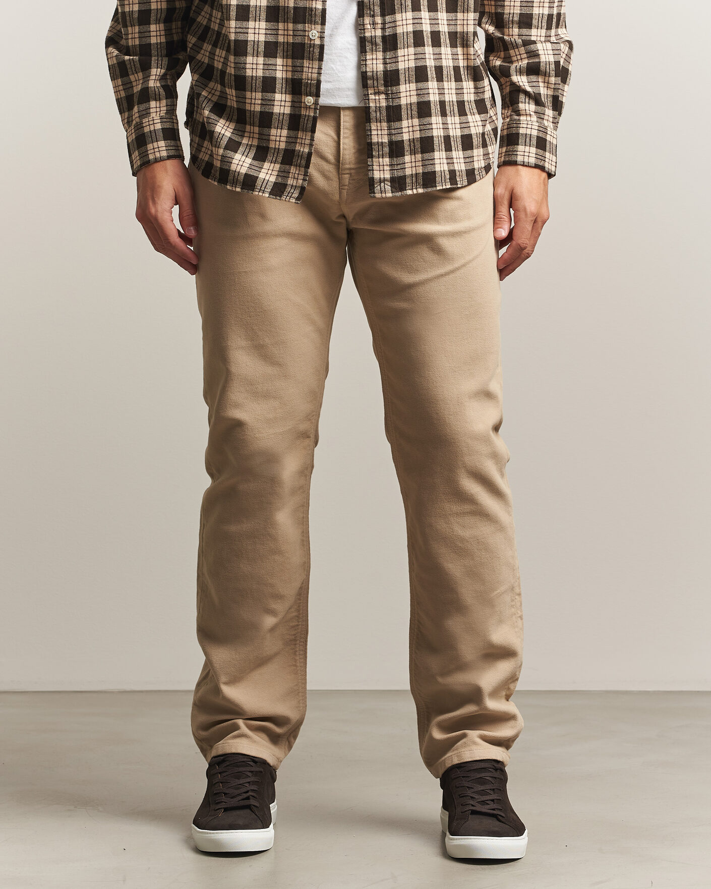 Men | Trousers | Morris | James Winter Twill 5-Pocket Pants Khaki