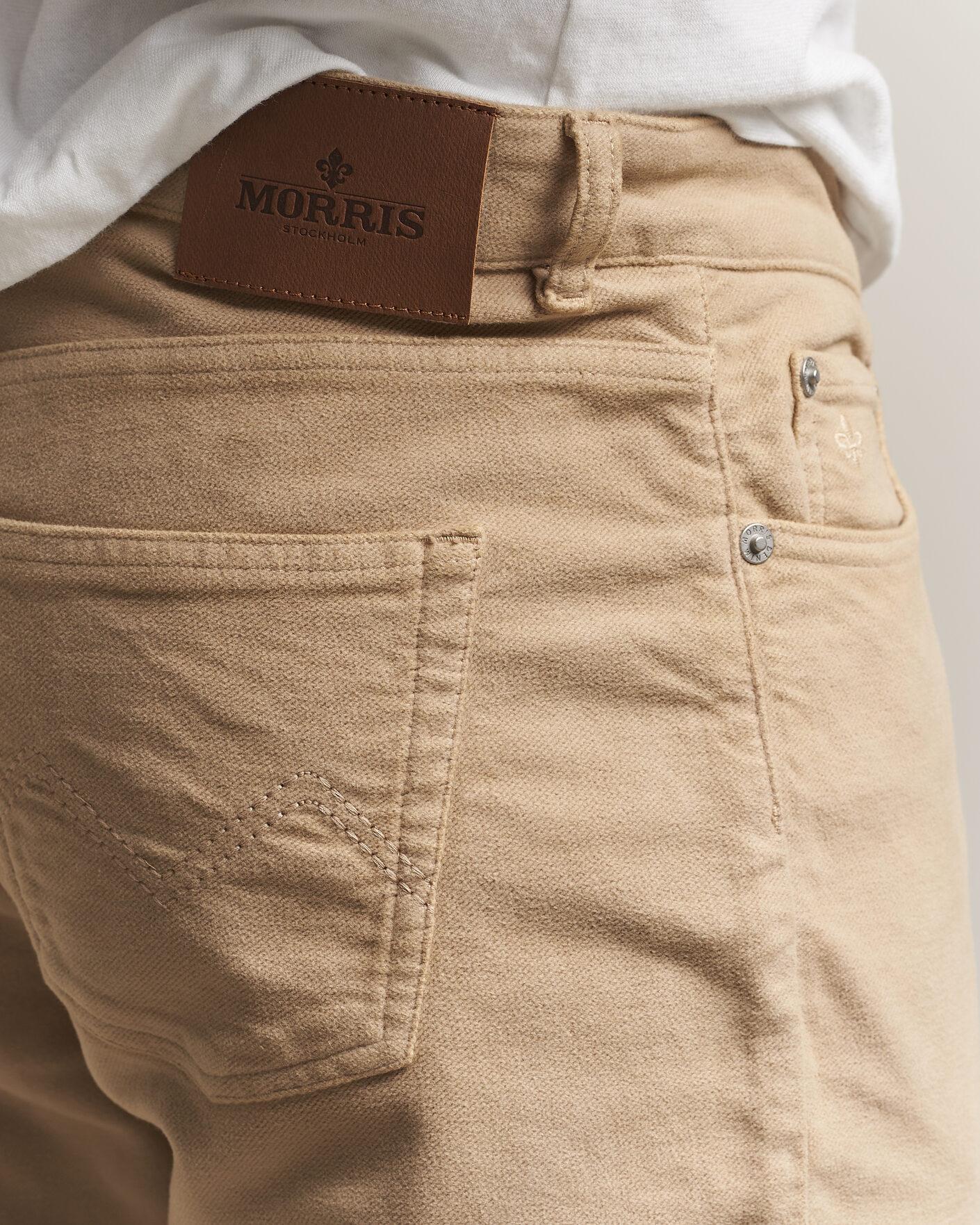 Men | Trousers | Morris | James Winter Twill 5-Pocket Pants Khaki