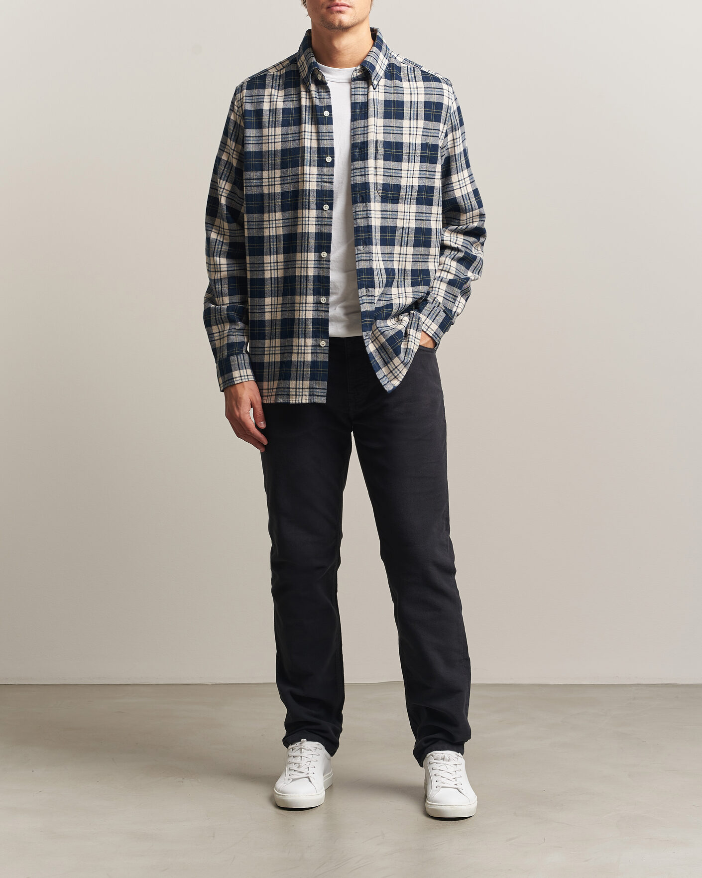 Men | Trousers | Morris | James Winter Twill 5-Pocket Pants Blue