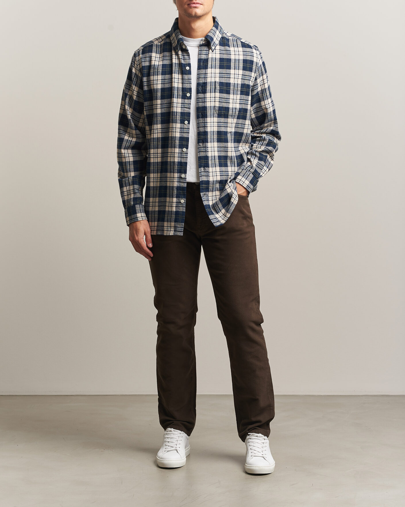 Men | Trousers | Morris | James Winter Twill 5-Pocket Pants Brown
