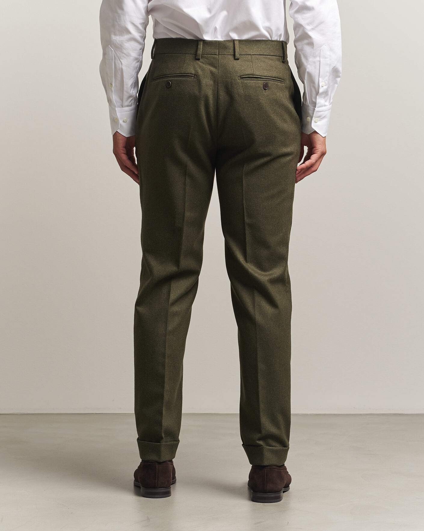 Men | Trousers | Morris | Flannel Suit Trousers Green