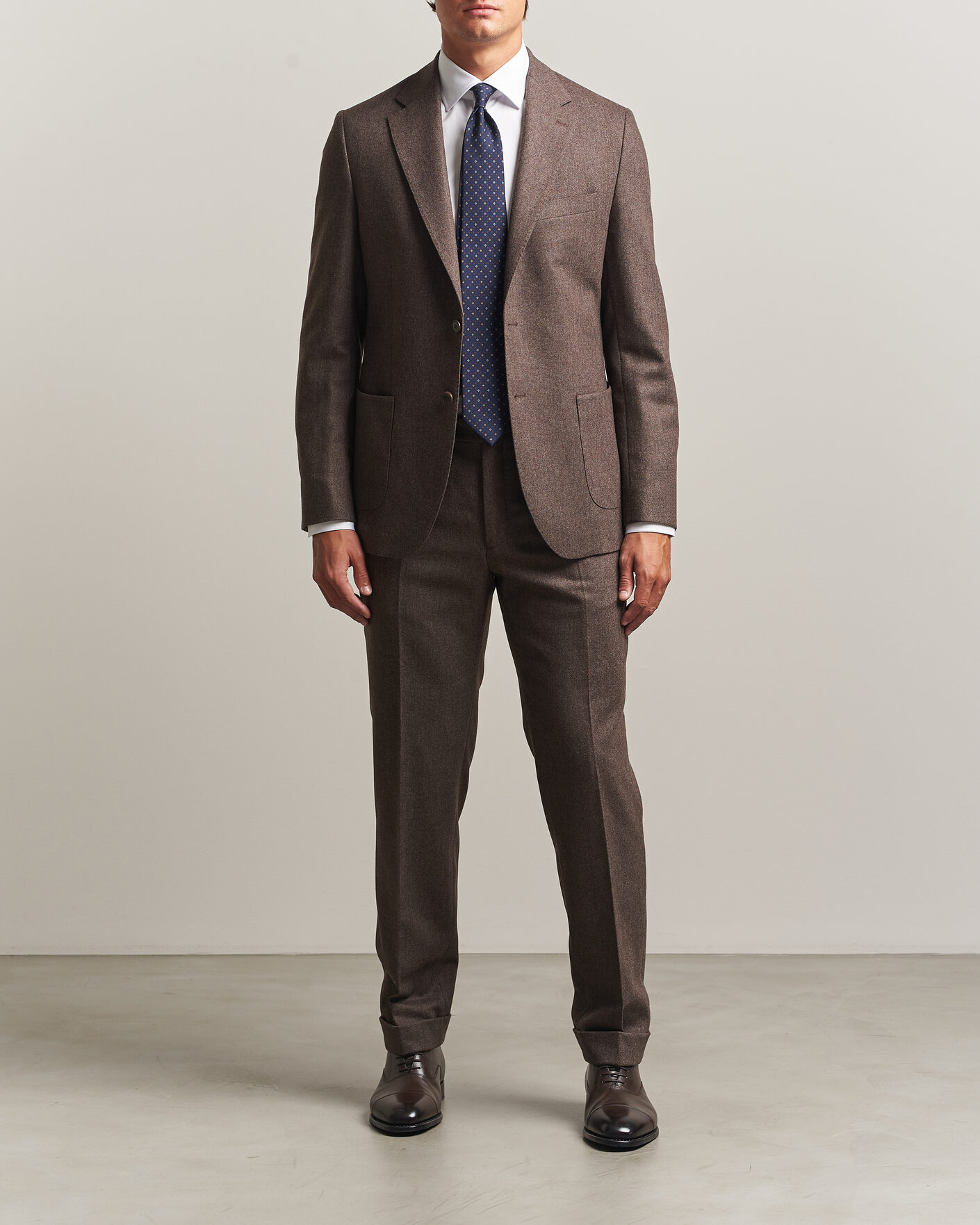 Men | Trousers | Morris | Flannel Suit Trousers Brown