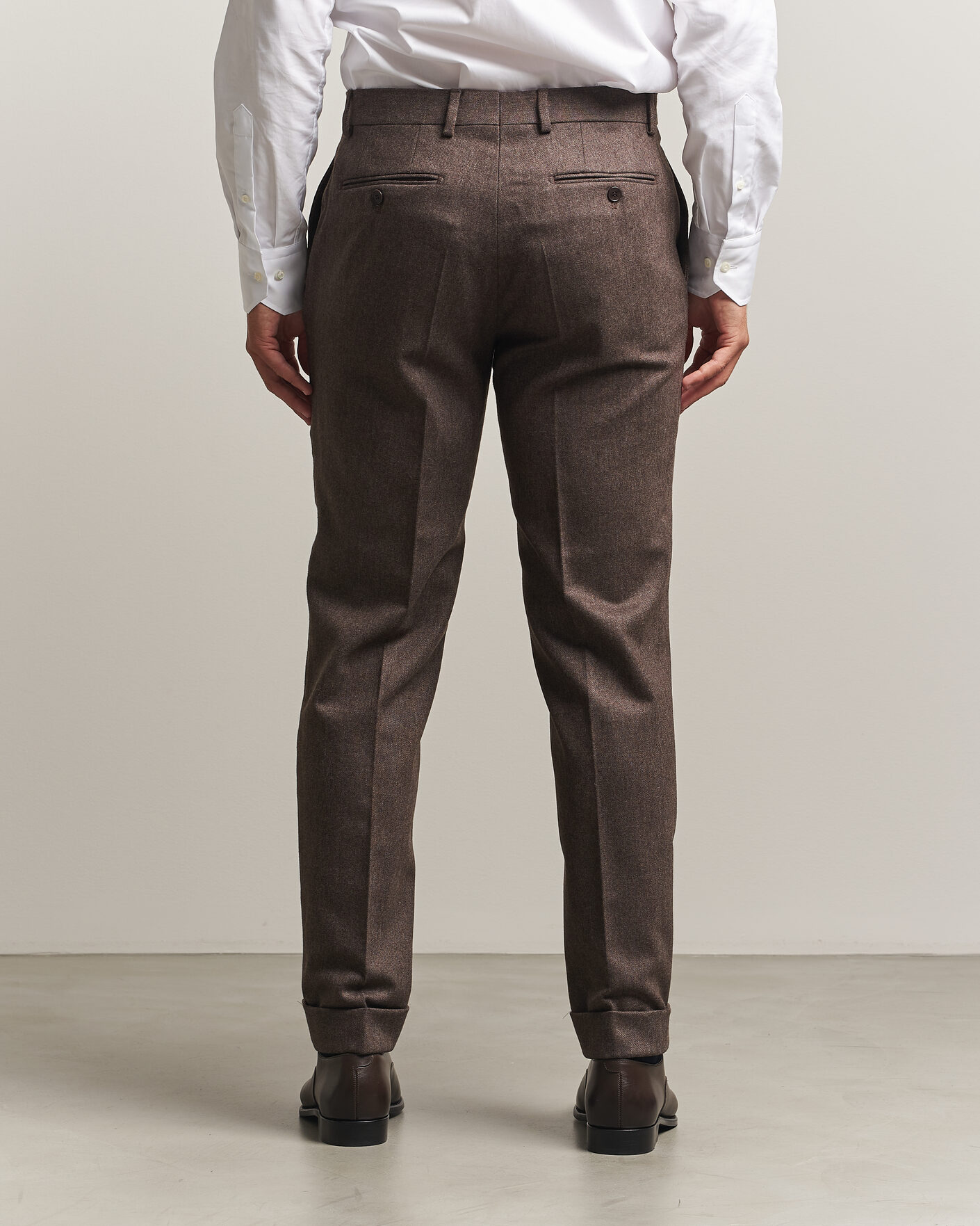 Men | Trousers | Morris | Flannel Suit Trousers Brown