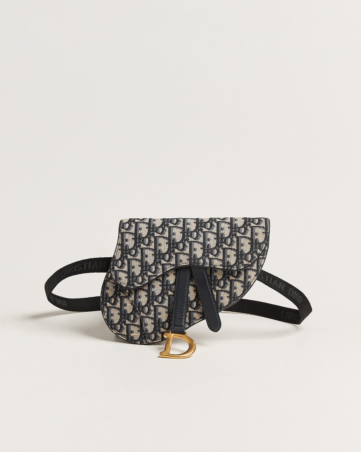 Men | Pre-Owned & Vintage Bags | Dior Pre-Owned | Saddle Belt Pouch Bag Oblique Jacquard Blue