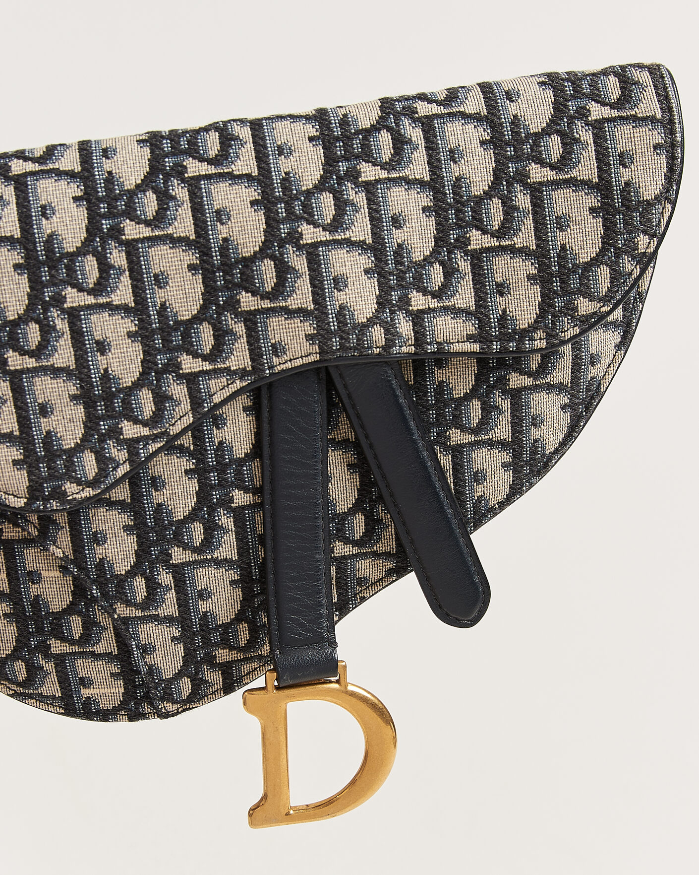 Men | Pre-Owned & Vintage Bags | Dior Pre-Owned | Saddle Belt Pouch Bag Oblique Jacquard Blue