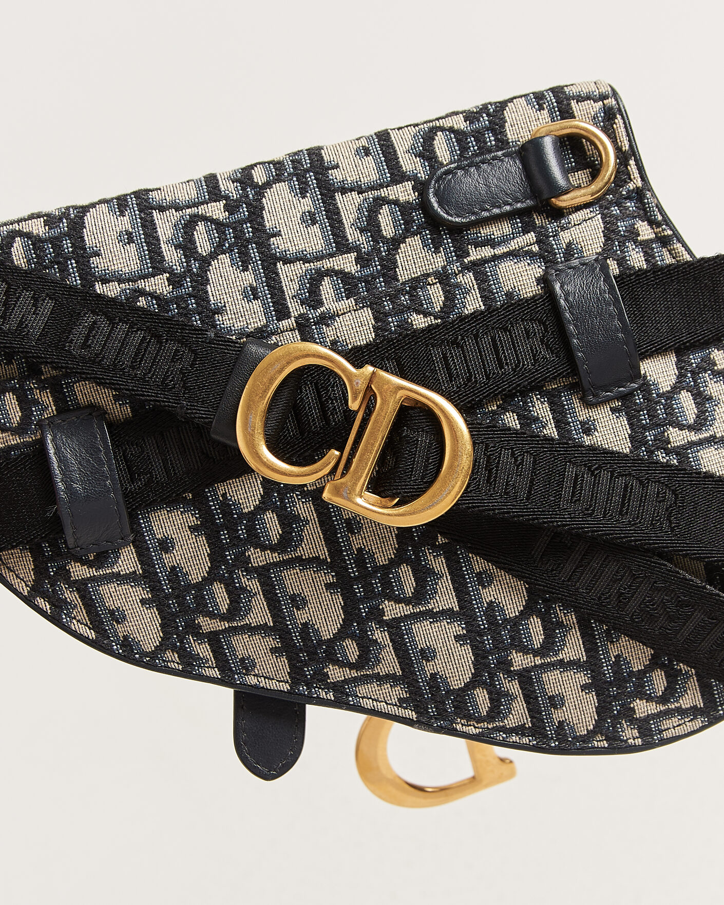 Men | Pre-Owned & Vintage Bags | Dior Pre-Owned | Saddle Belt Pouch Bag Oblique Jacquard Blue
