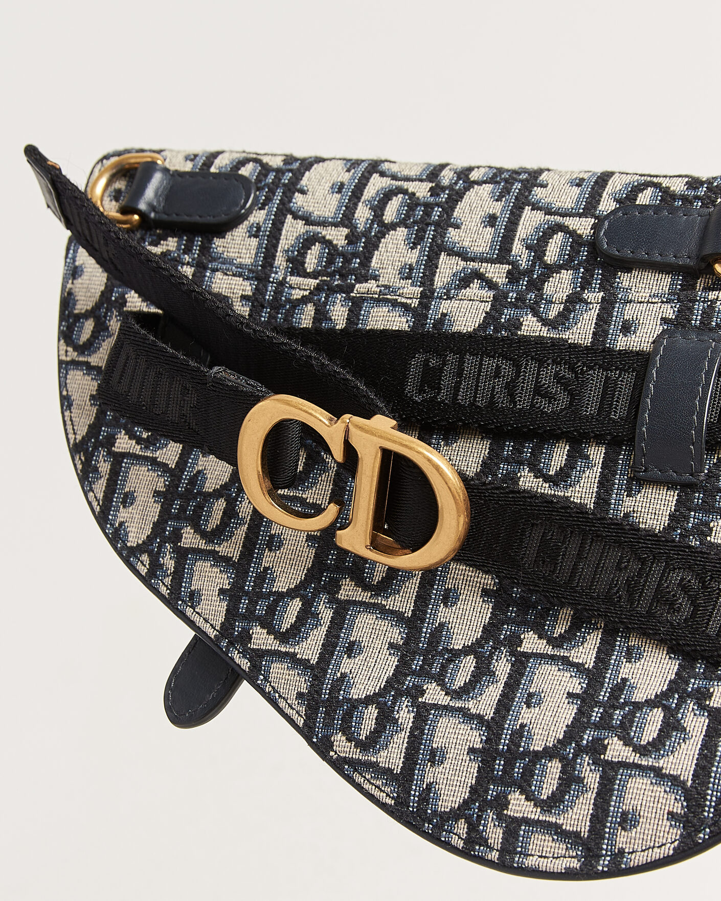 Men | Pre-Owned & Vintage Bags | Dior Pre-Owned | Saddle Belt Bag Oblique Jacquard Blue
