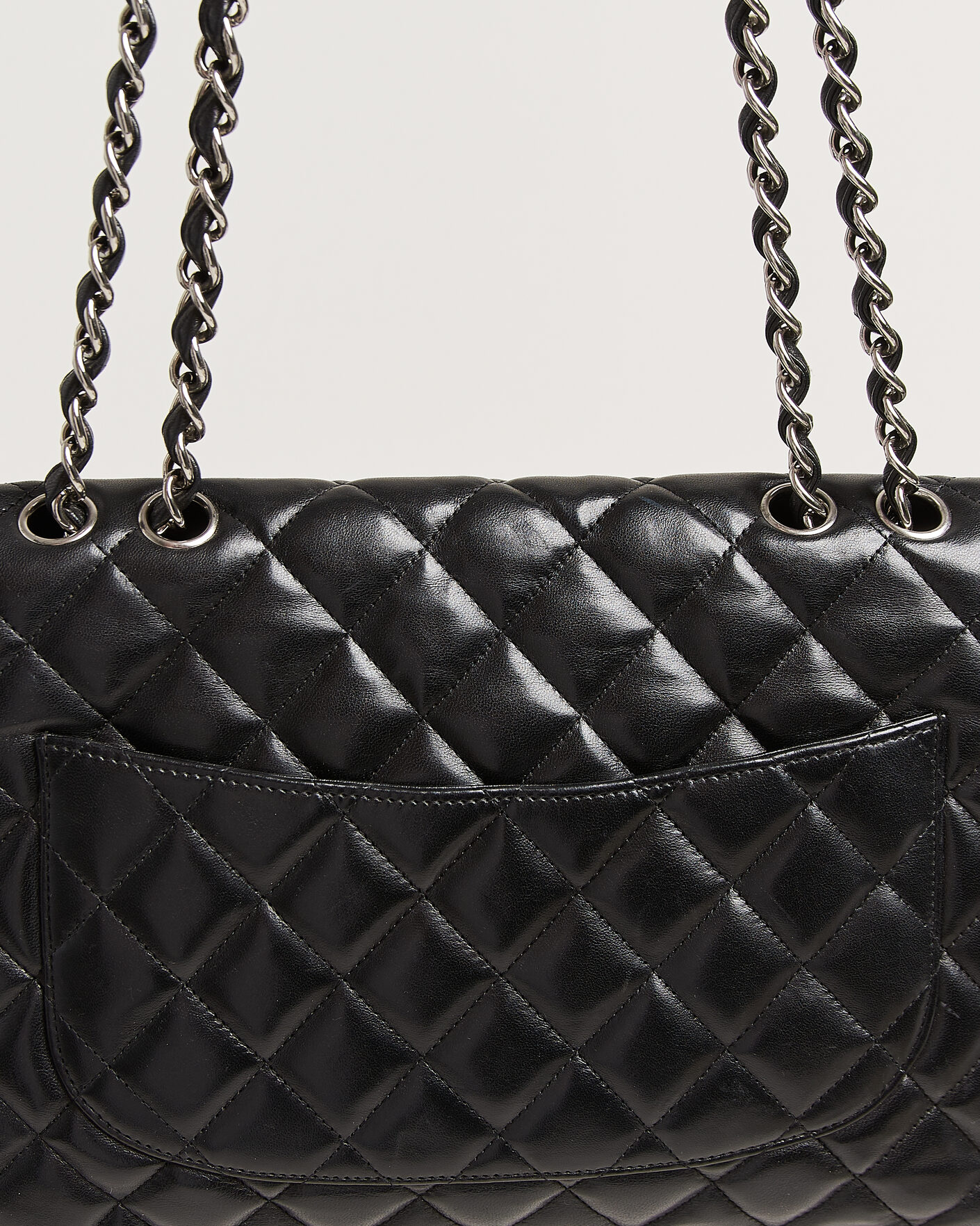 Men | Pre-Owned & Vintage Bags | Chanel Pre-Owned | Classic Jumbo Single Flap Bag Lambskin Black