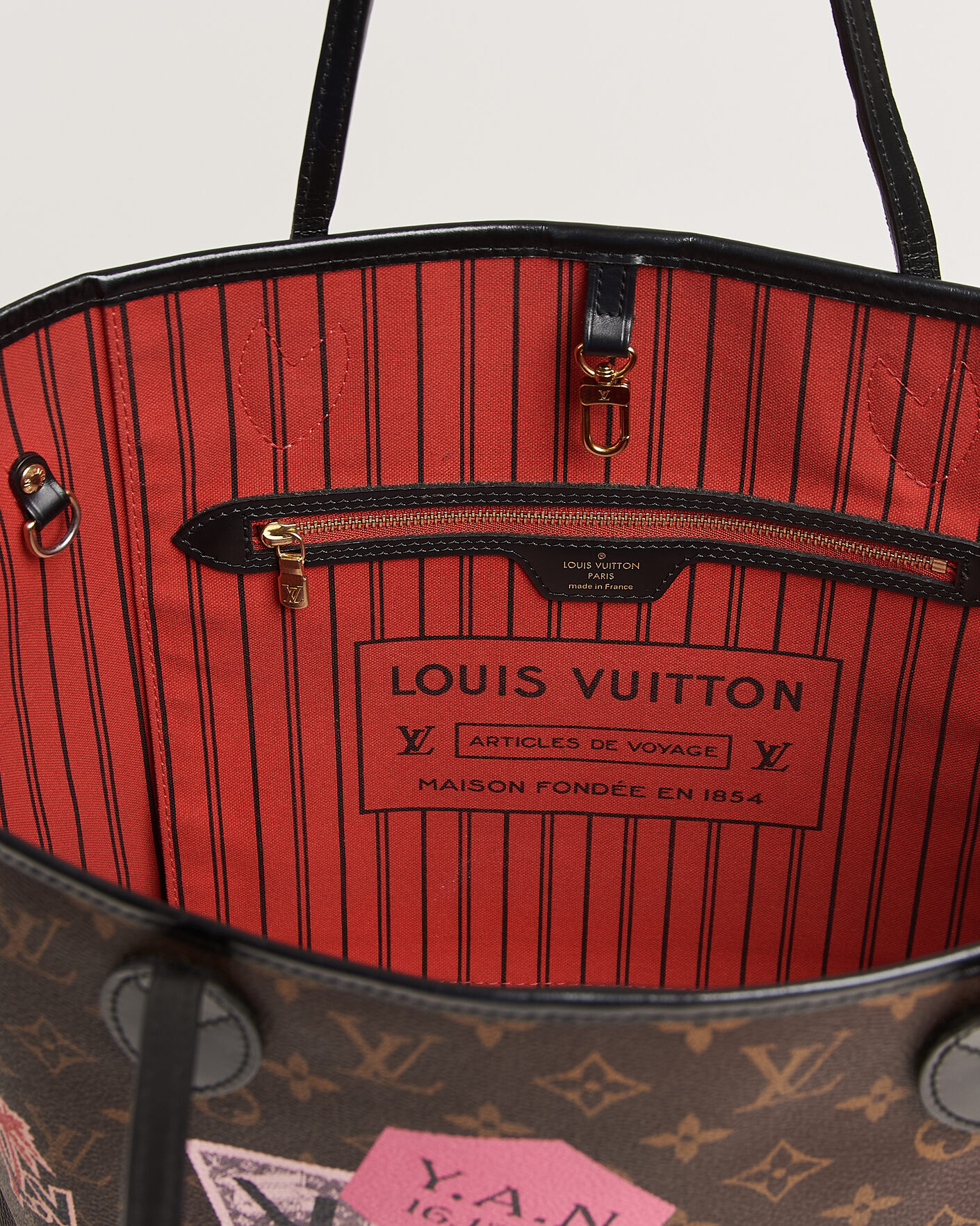 Men | Pre-Owned & Vintage Bags | Louis Vuitton Pre-Owned | Neverfull MM World Tour Japan Monogram
