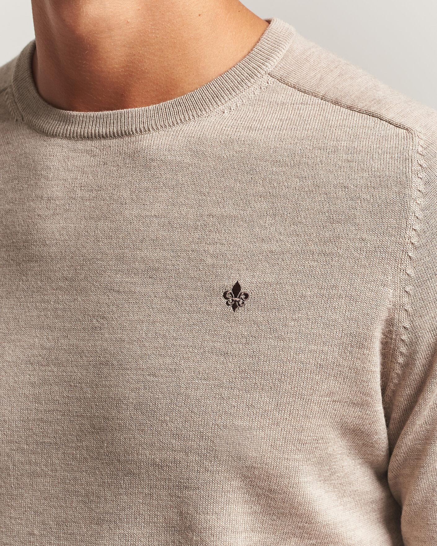Men | Sweaters & Knitwear | Morris | Merino O-Neck Khaki
