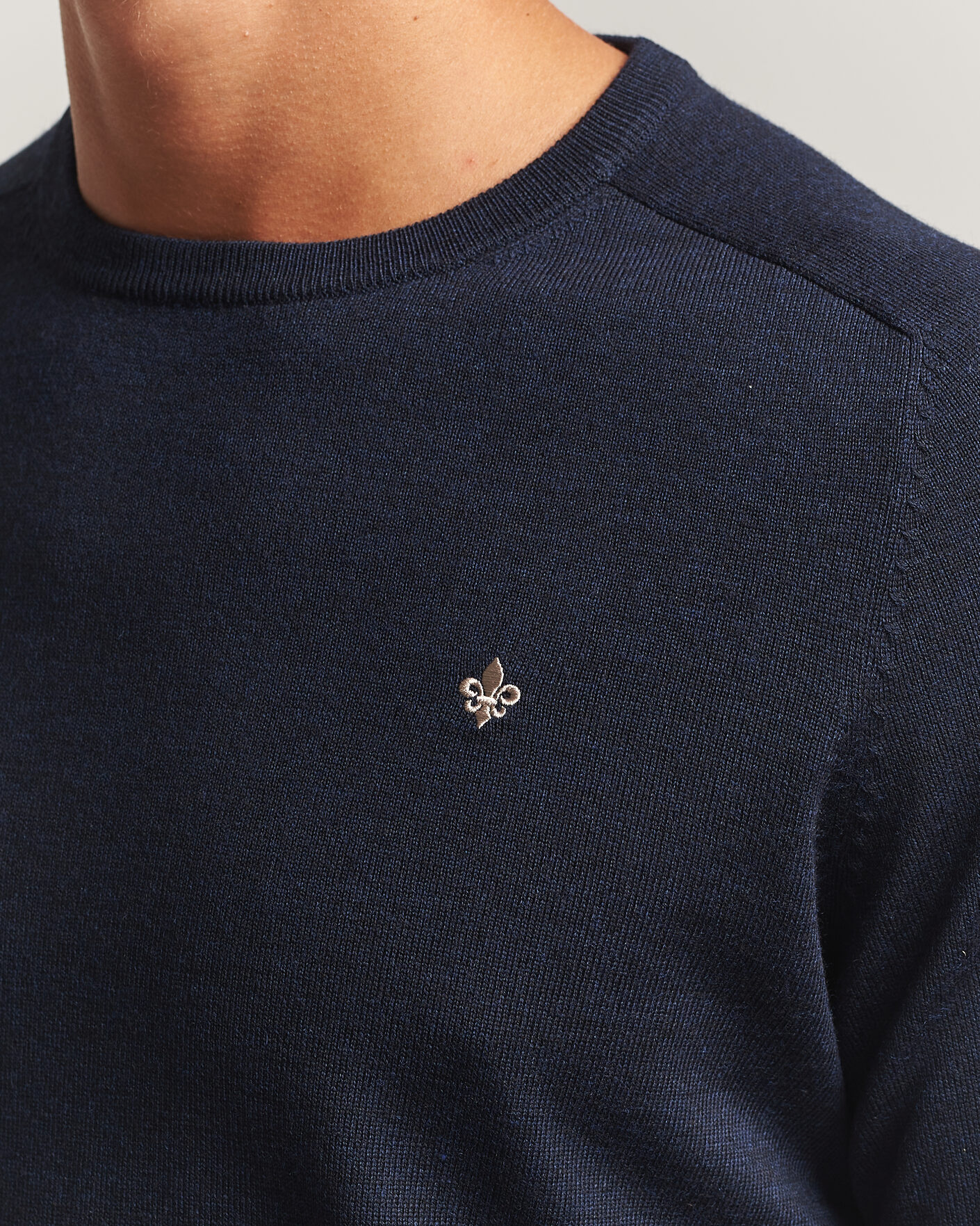 Men | Sweaters & Knitwear | Morris | Merino O-Neck Navy