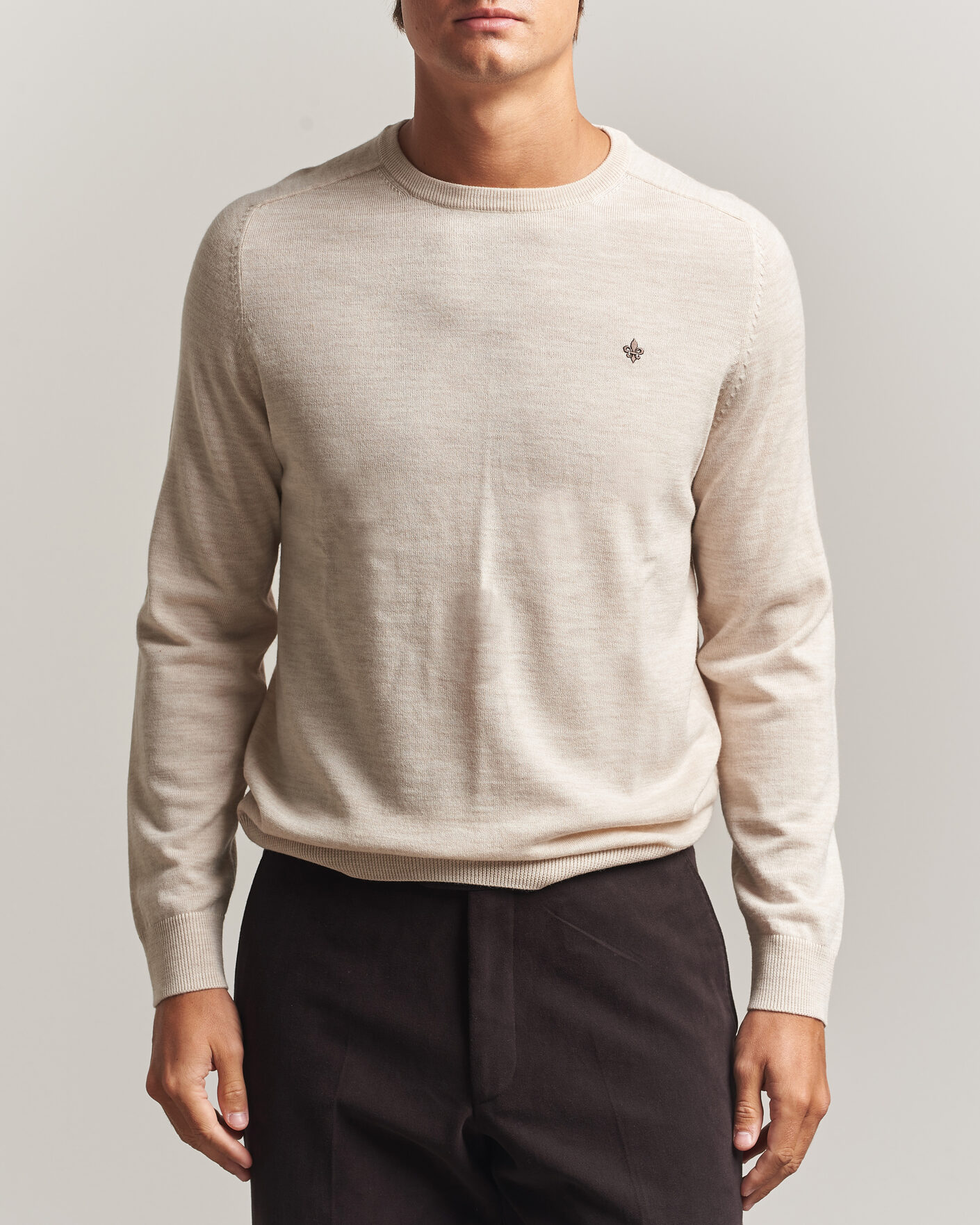 Men | Sweaters & Knitwear | Morris | Merino O-Neck Off White