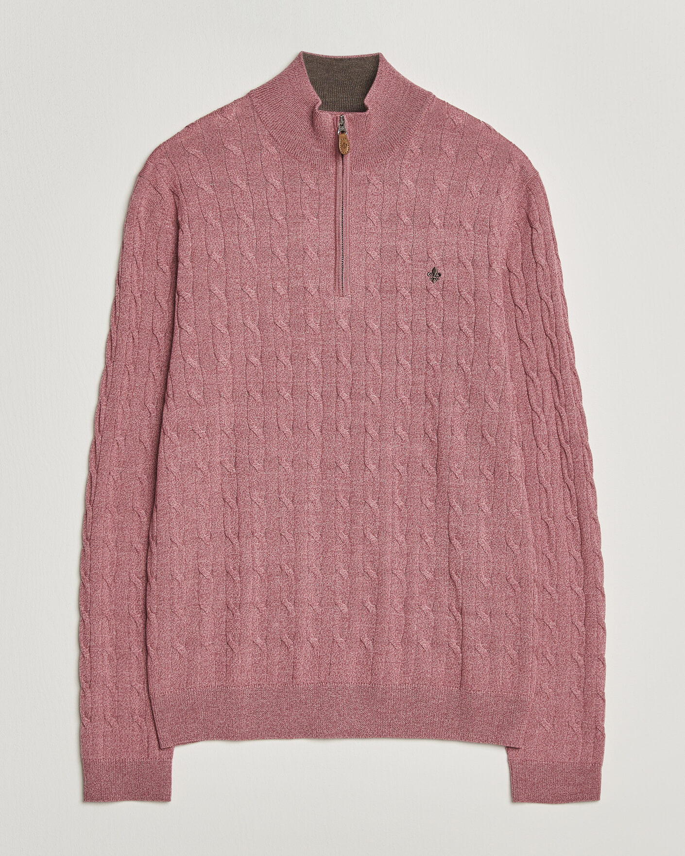 Morris Merino Cable Half Zip Cerise at CareOfCarl.com
