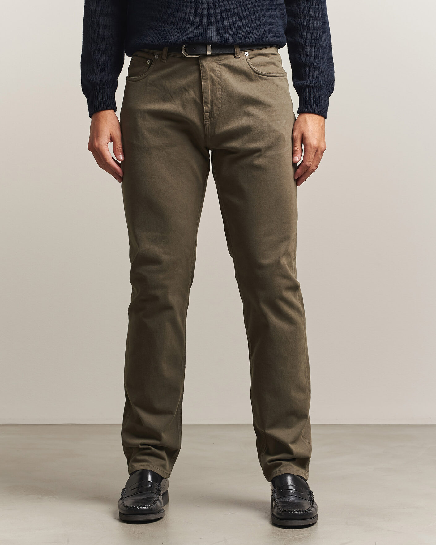 Men | Trousers | Morris | James Brushed 5-Pocket Pant Olive