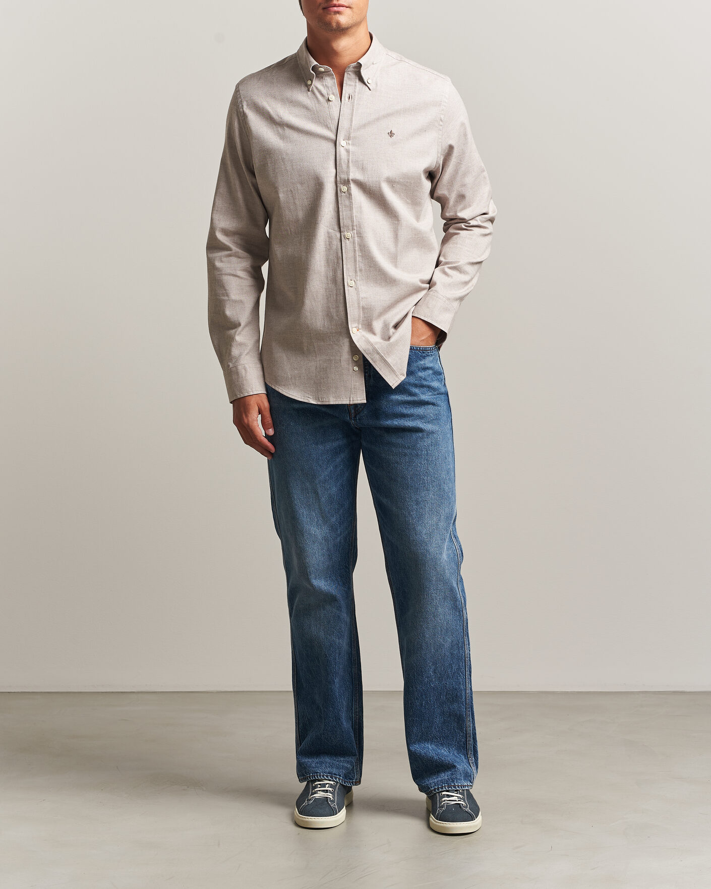 Men | Shirts | Morris | Watts Flannel Shirt Khaki