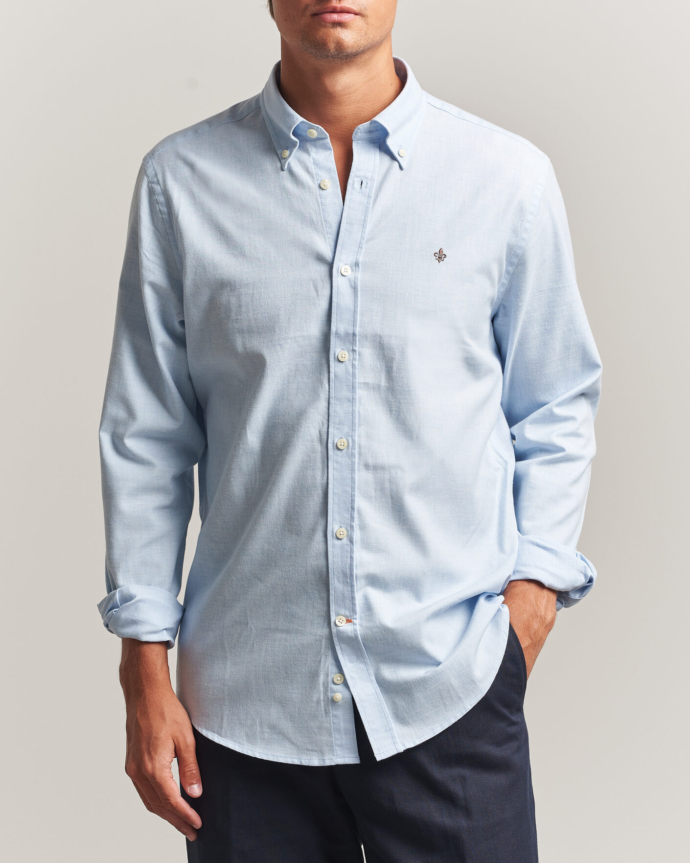 Men | Shirts | Morris | Watts Flannel Shirt Light Blue
