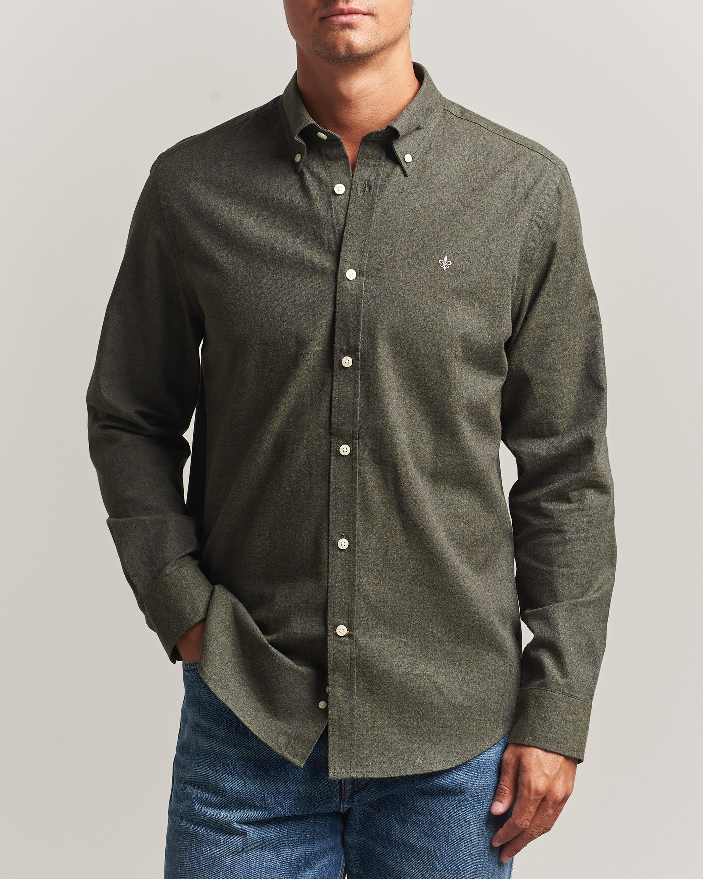 Men | Shirts | Morris | Watts Flannel Shirt Olive