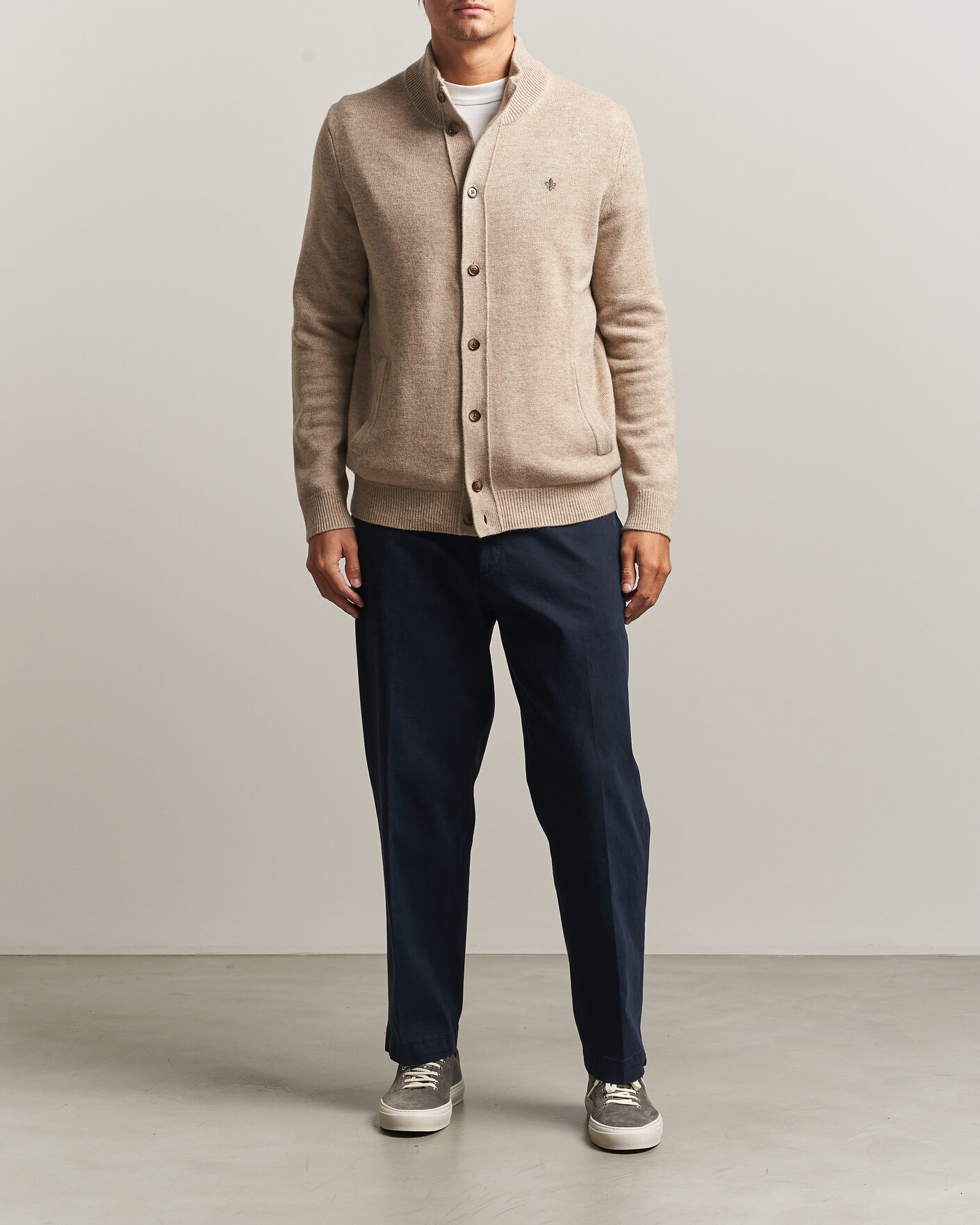 Men | Sweaters & Knitwear | Morris | Hertford Button Cardigan Khaki