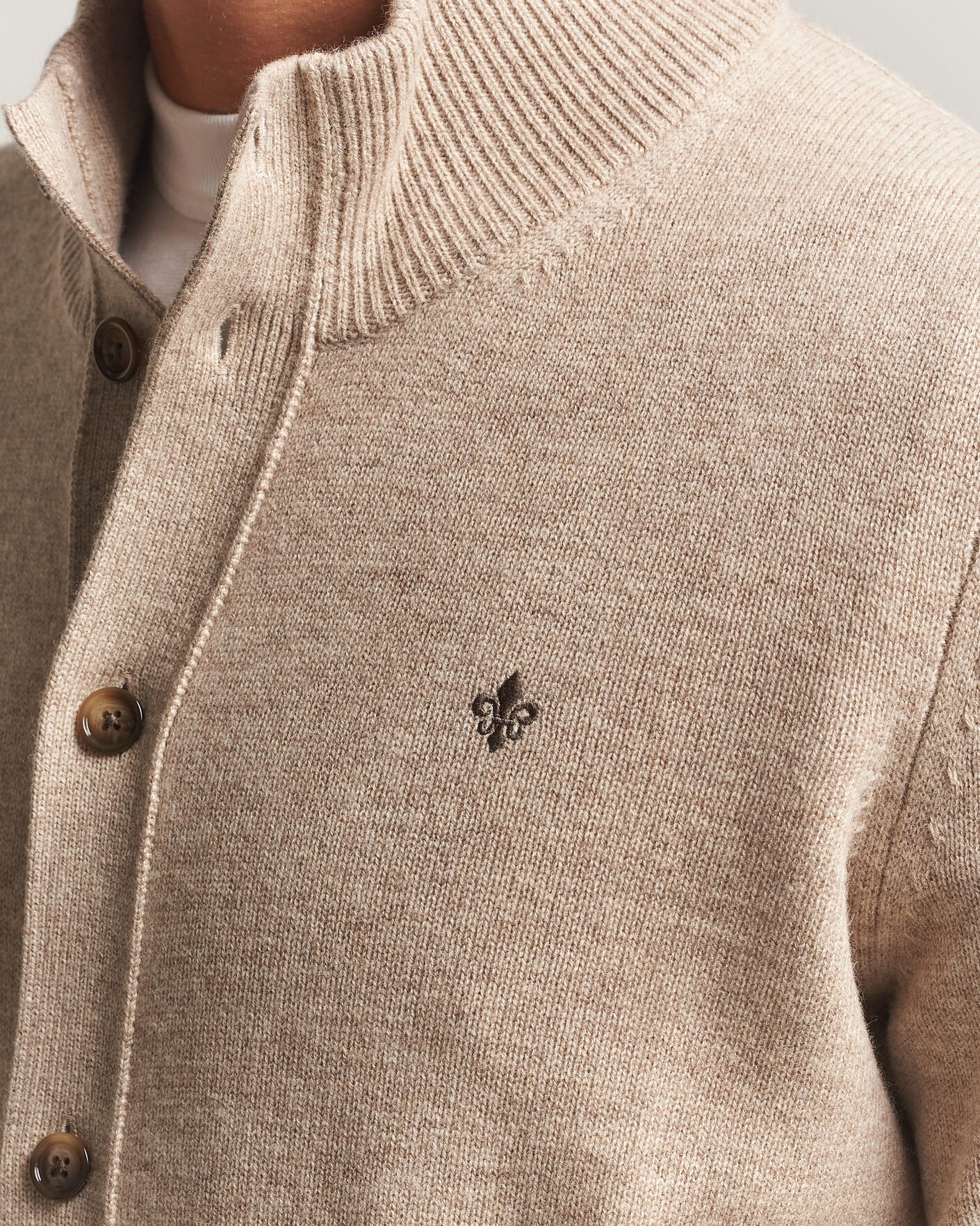 Men | Sweaters & Knitwear | Morris | Hertford Button Cardigan Khaki