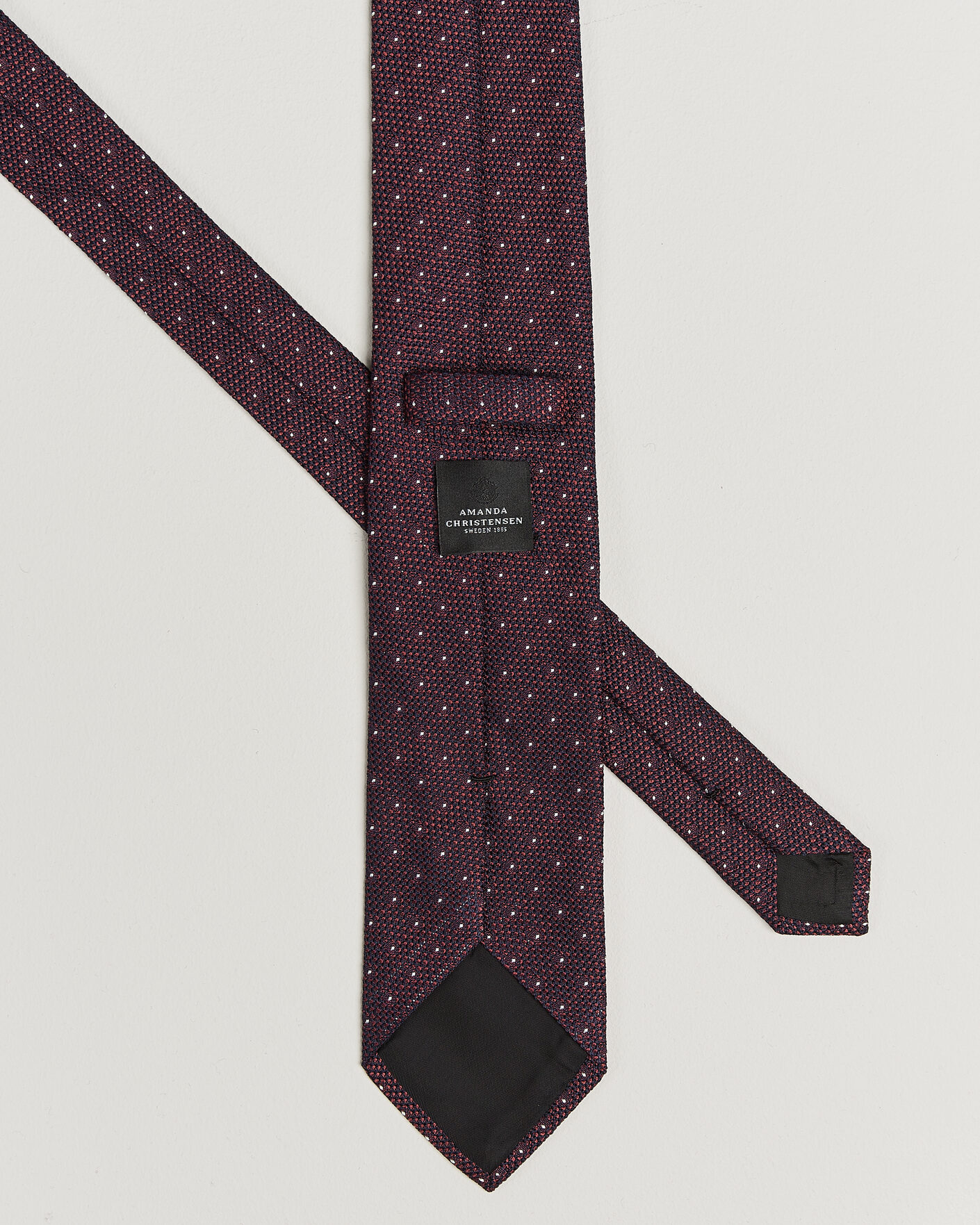 Men | Ties | Amanda Christensen | Silk Grenadine Dot 8cm Tie Wine