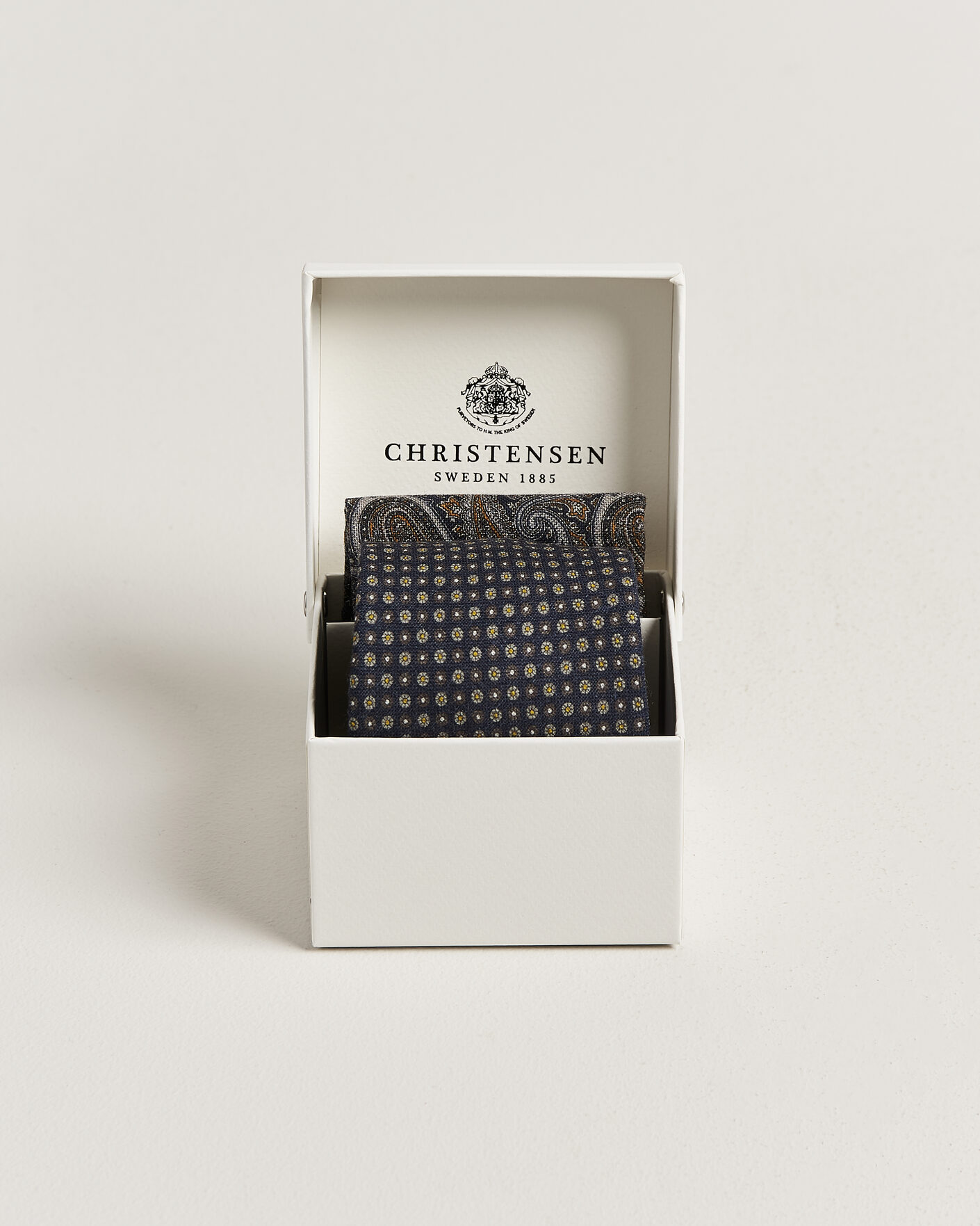 Men | Ties | Amanda Christensen | Box Set Wool 8 cm Tie And Pocket Square Navy