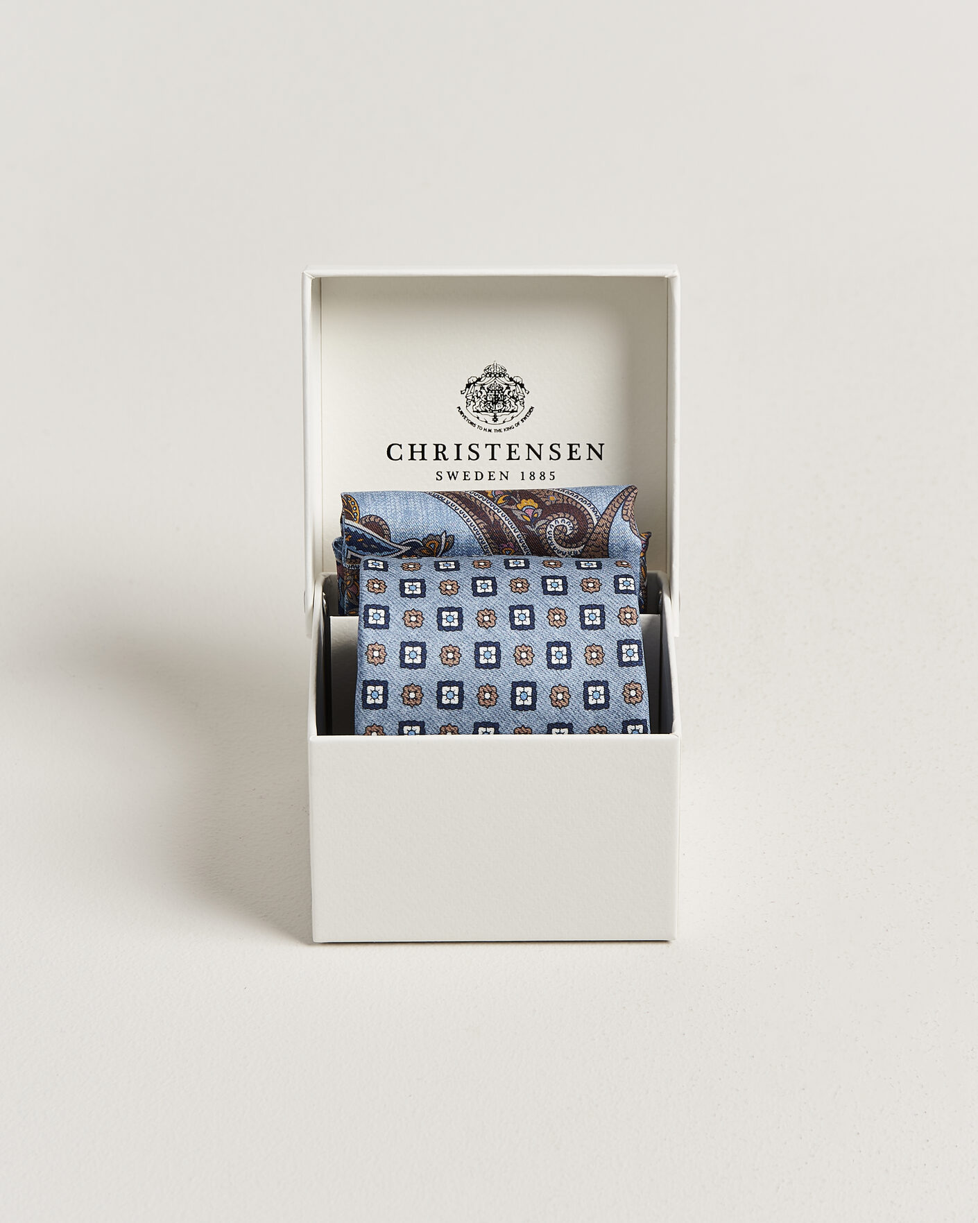 Men | Ties | Amanda Christensen | Box Set Silk 8 cm Tie And Pocket Square Sky Blue