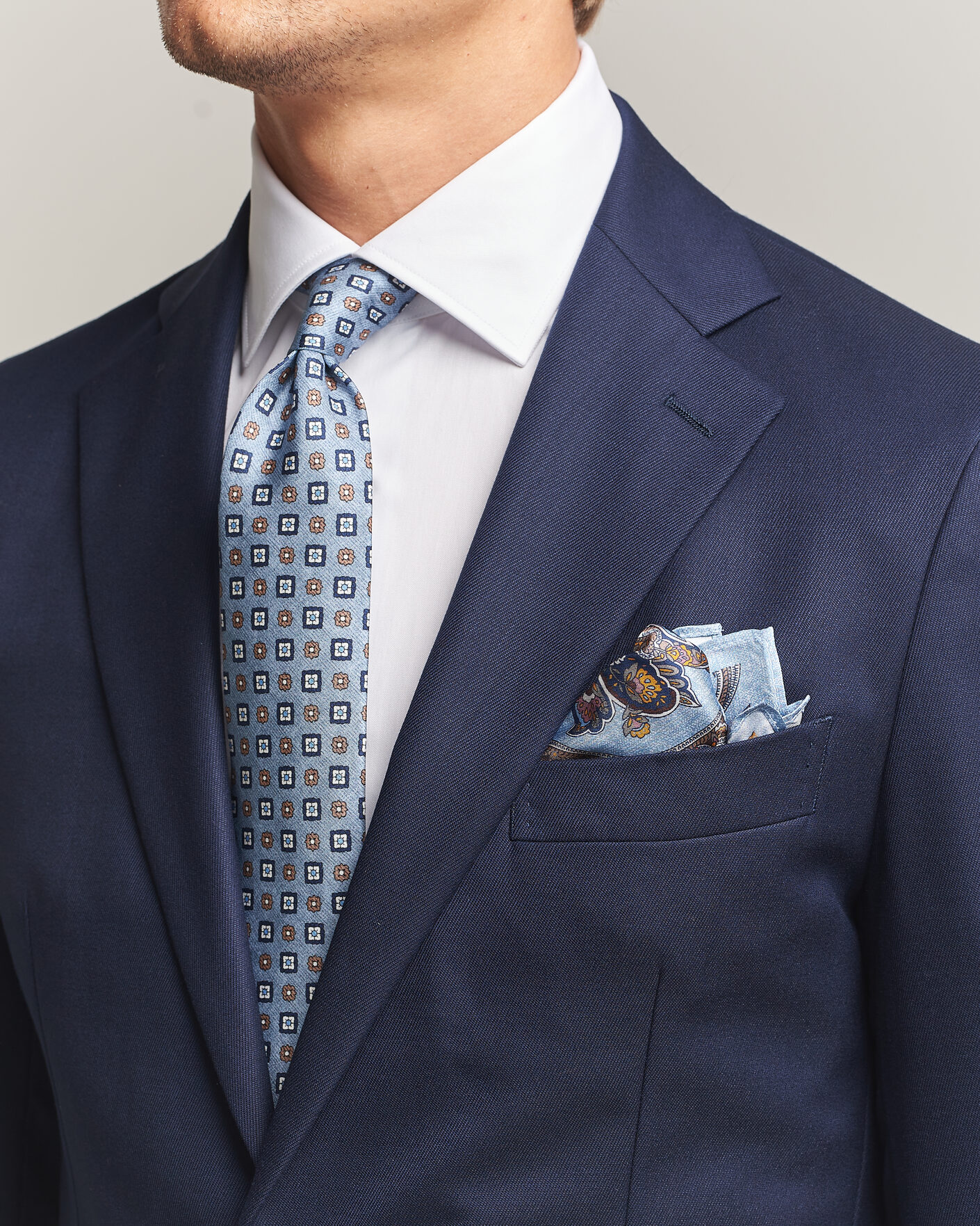 Men | Ties | Amanda Christensen | Box Set Silk 8 cm Tie And Pocket Square Sky Blue