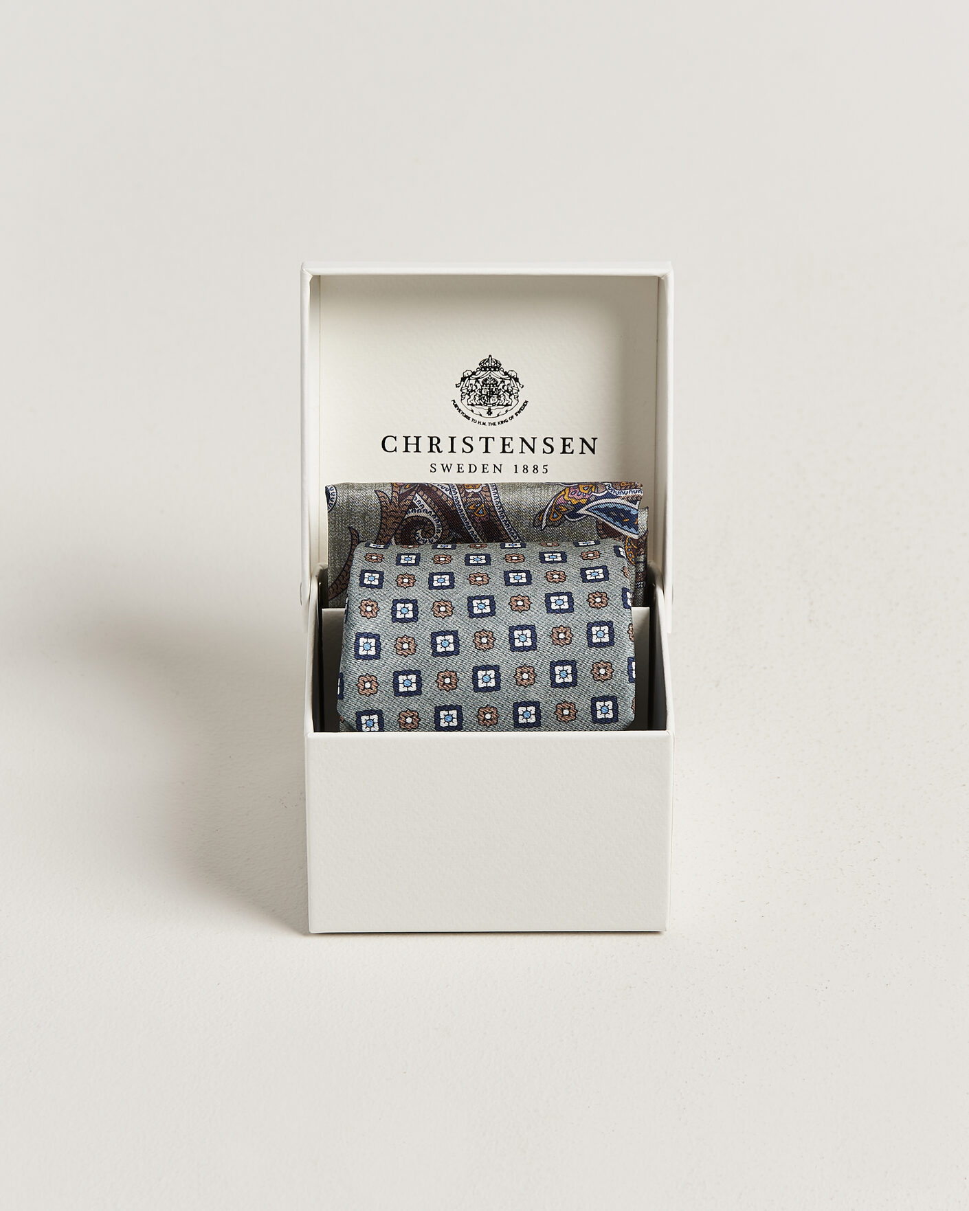 Men | Ties | Amanda Christensen | Box Set Silk 8 cm Tie And Pocket Square Green
