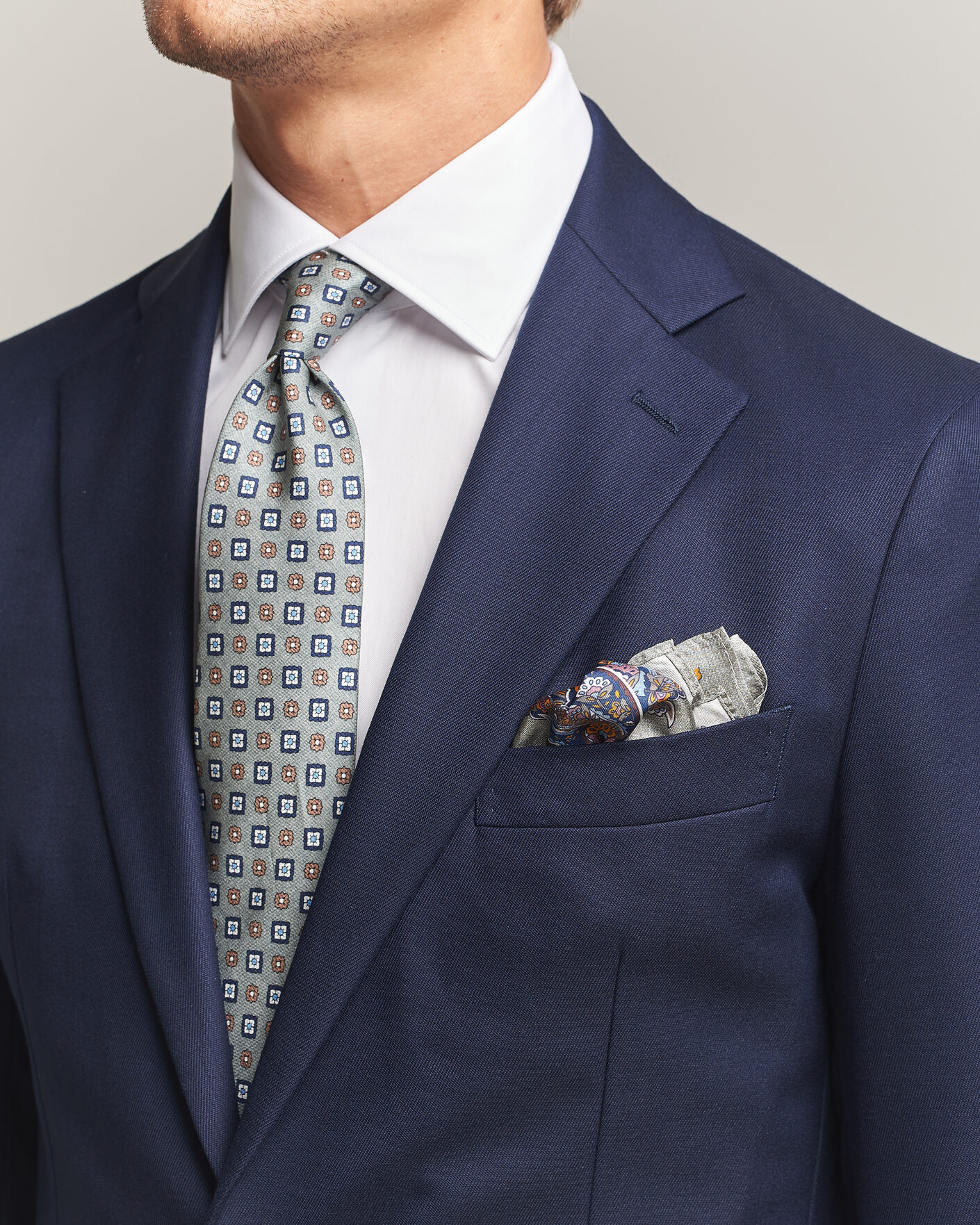 Men | Ties | Amanda Christensen | Box Set Silk 8 cm Tie And Pocket Square Green