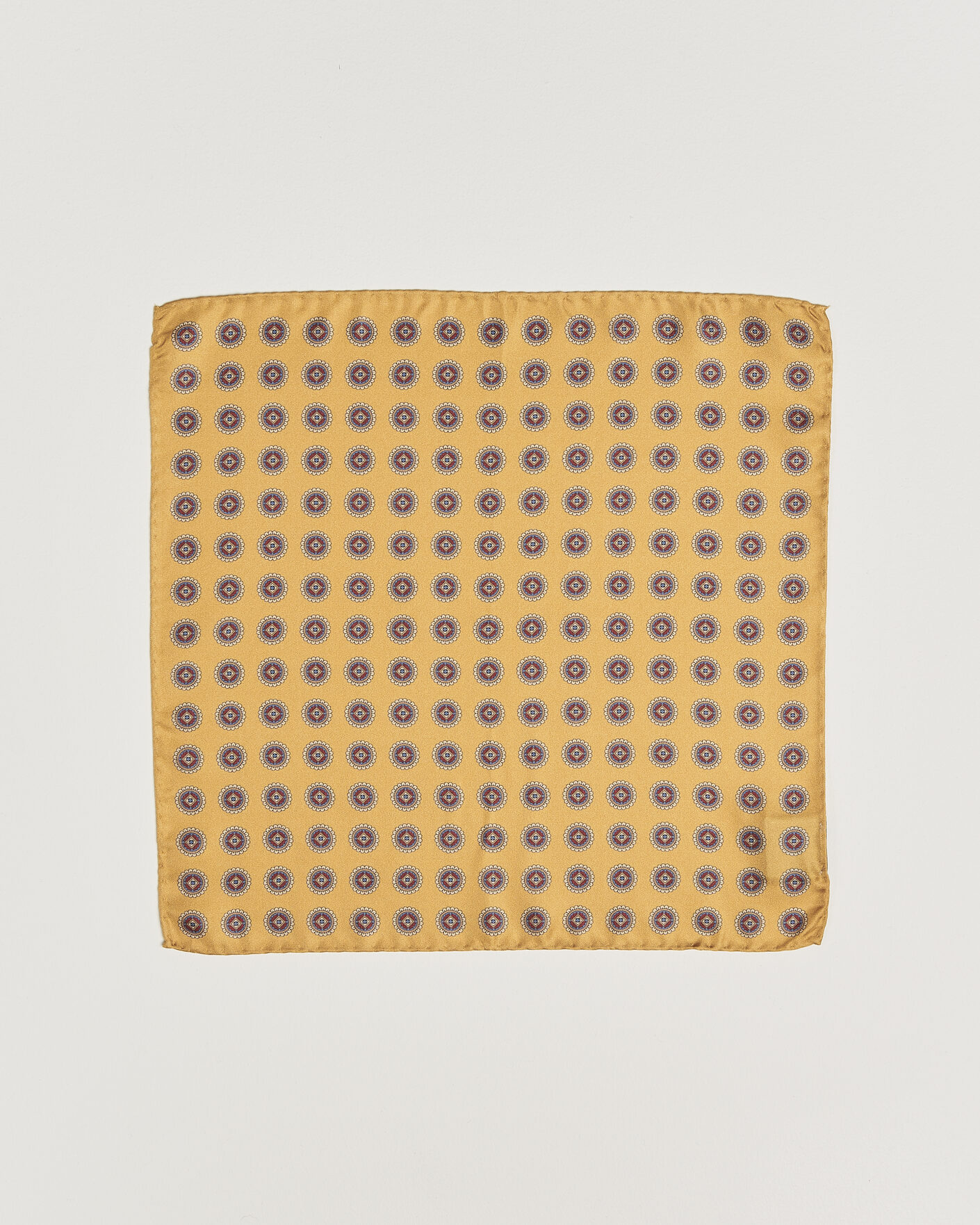 Men | Pocket Squares | Amanda Christensen | Silk Twill Medallion Pocket Square Yellow