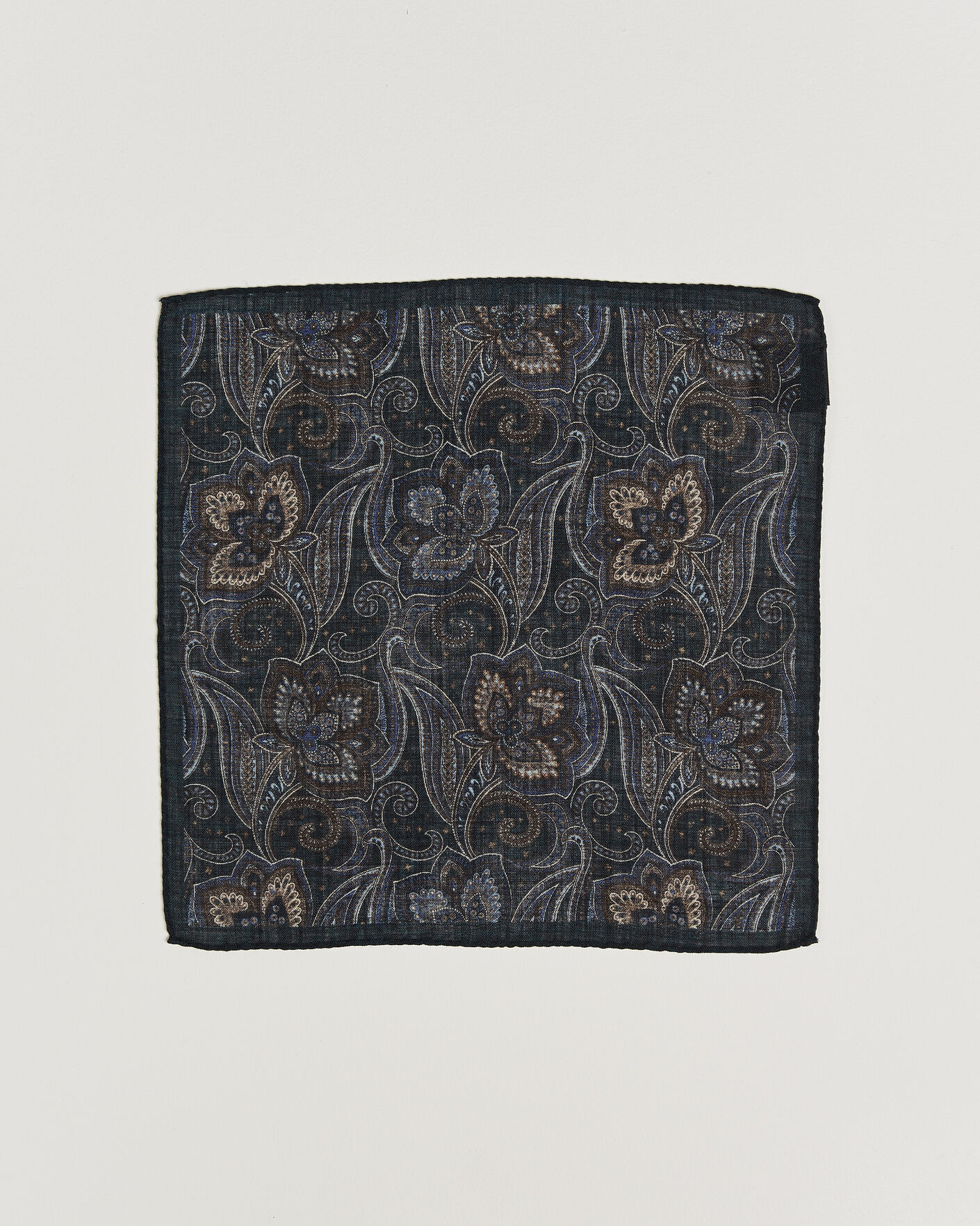 Men | Pocket Squares | Amanda Christensen | Wool Large Paisley Pocket Square Navy