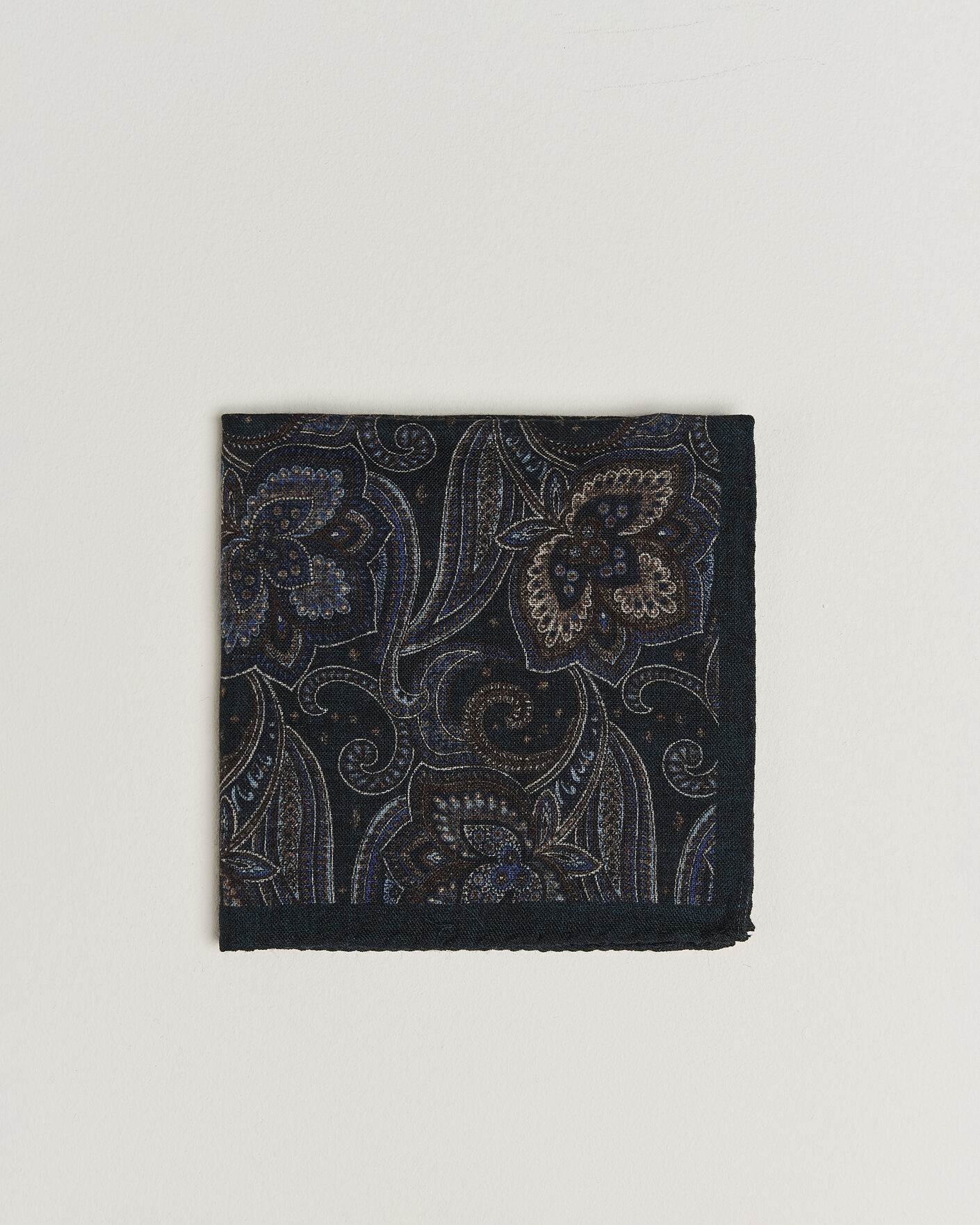 Men | Pocket Squares | Amanda Christensen | Wool Large Paisley Pocket Square Navy