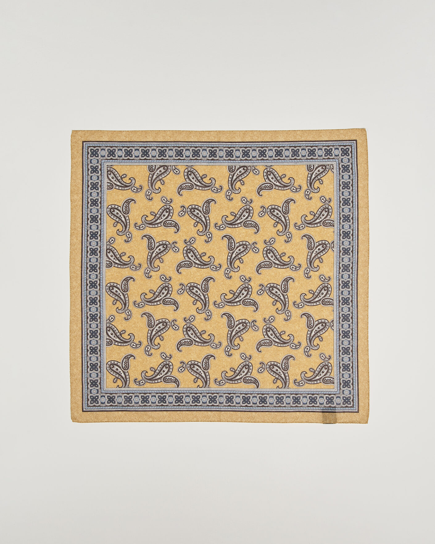 Men | Dress Scarves | Amanda Christensen | Cotton Voile Printed Paisley Bandana Yellow