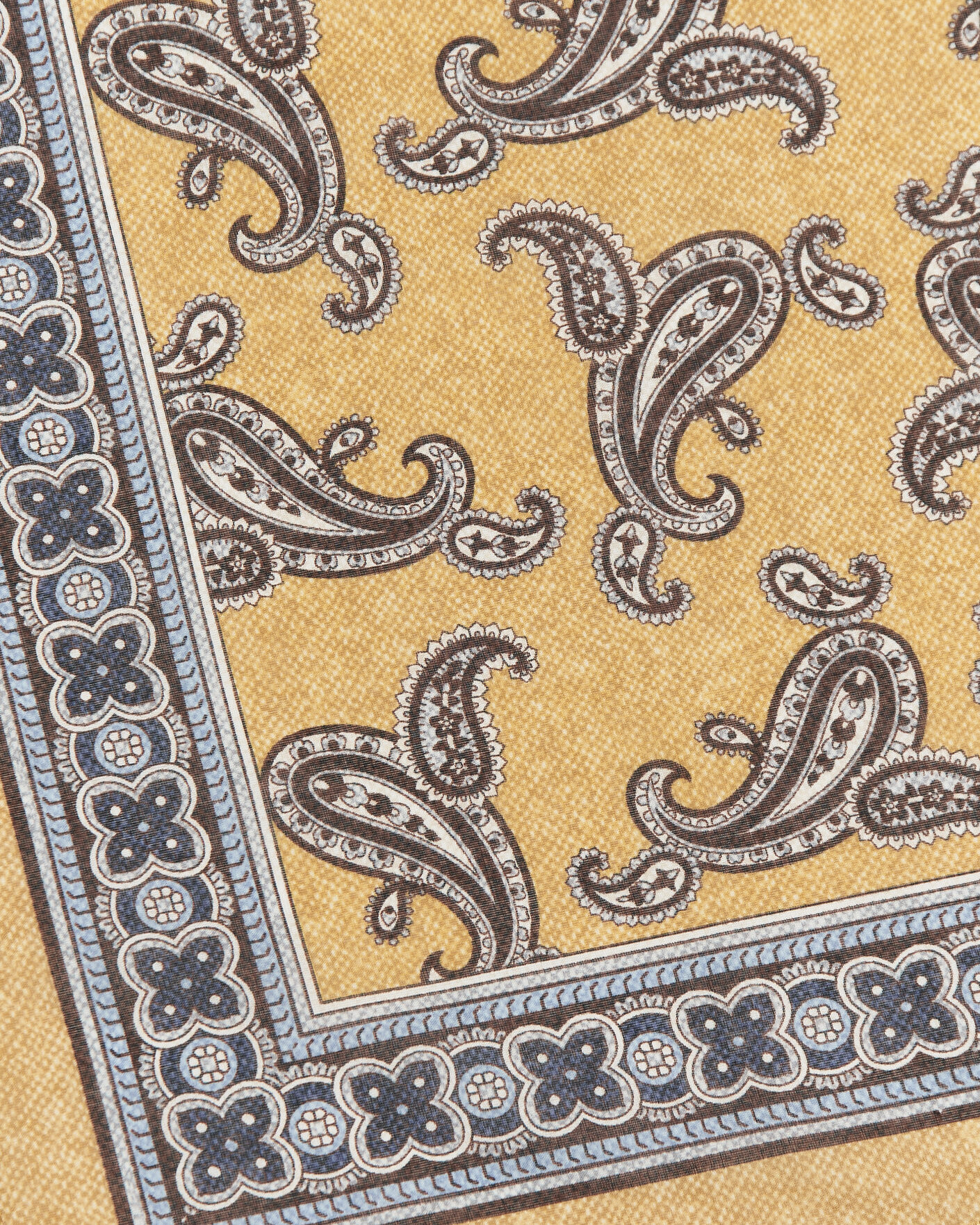 Men | Dress Scarves | Amanda Christensen | Cotton Voile Printed Paisley Bandana Yellow
