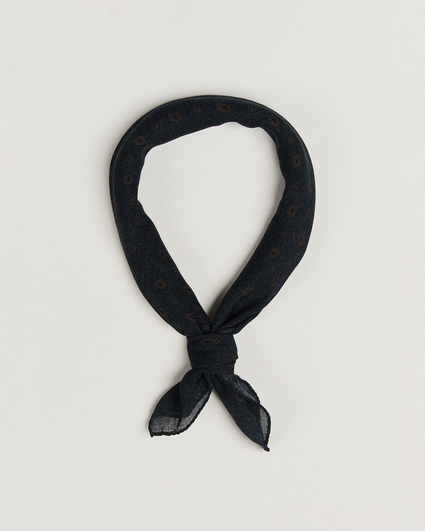 Men | Dress Scarves | Amanda Christensen | Wool Printed Paisley Bandana Navy