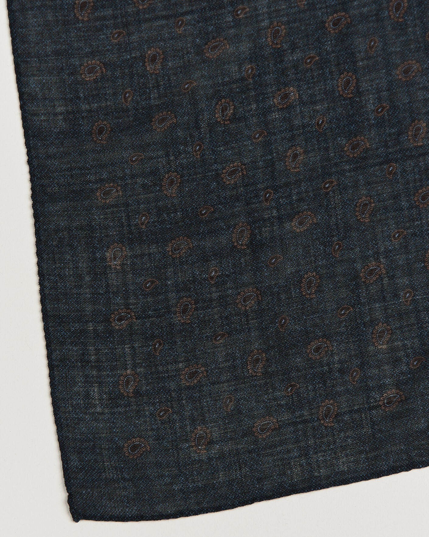Men | Dress Scarves | Amanda Christensen | Wool Printed Paisley Bandana Navy