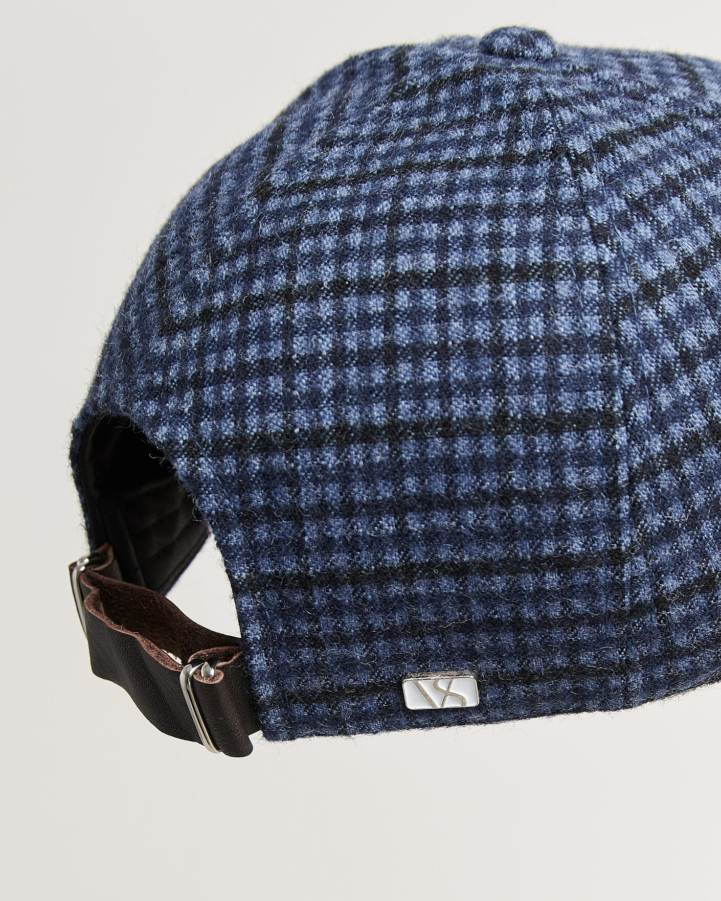 Men | Hats & Caps | Varsity Headwear | Mohair Wool Checked Baseball Cap Navy
