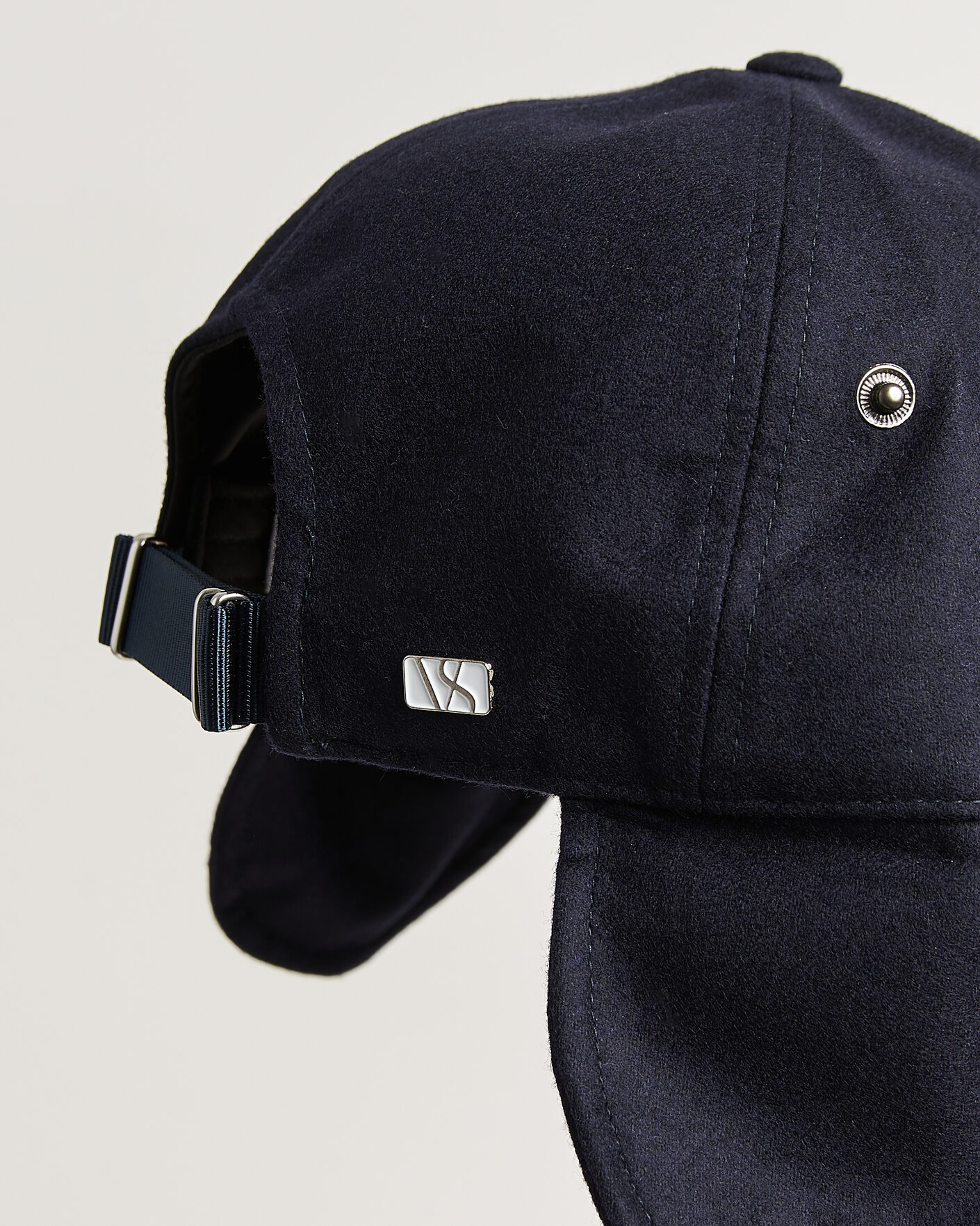 Men | Hats & Caps | Varsity Headwear | Merino Wool Earflap Baseball Cap Dark Navy